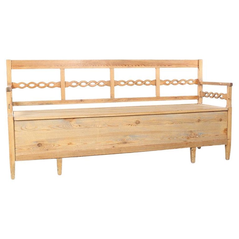 Pine Kitchen Sofa with Braided Detail For Sale