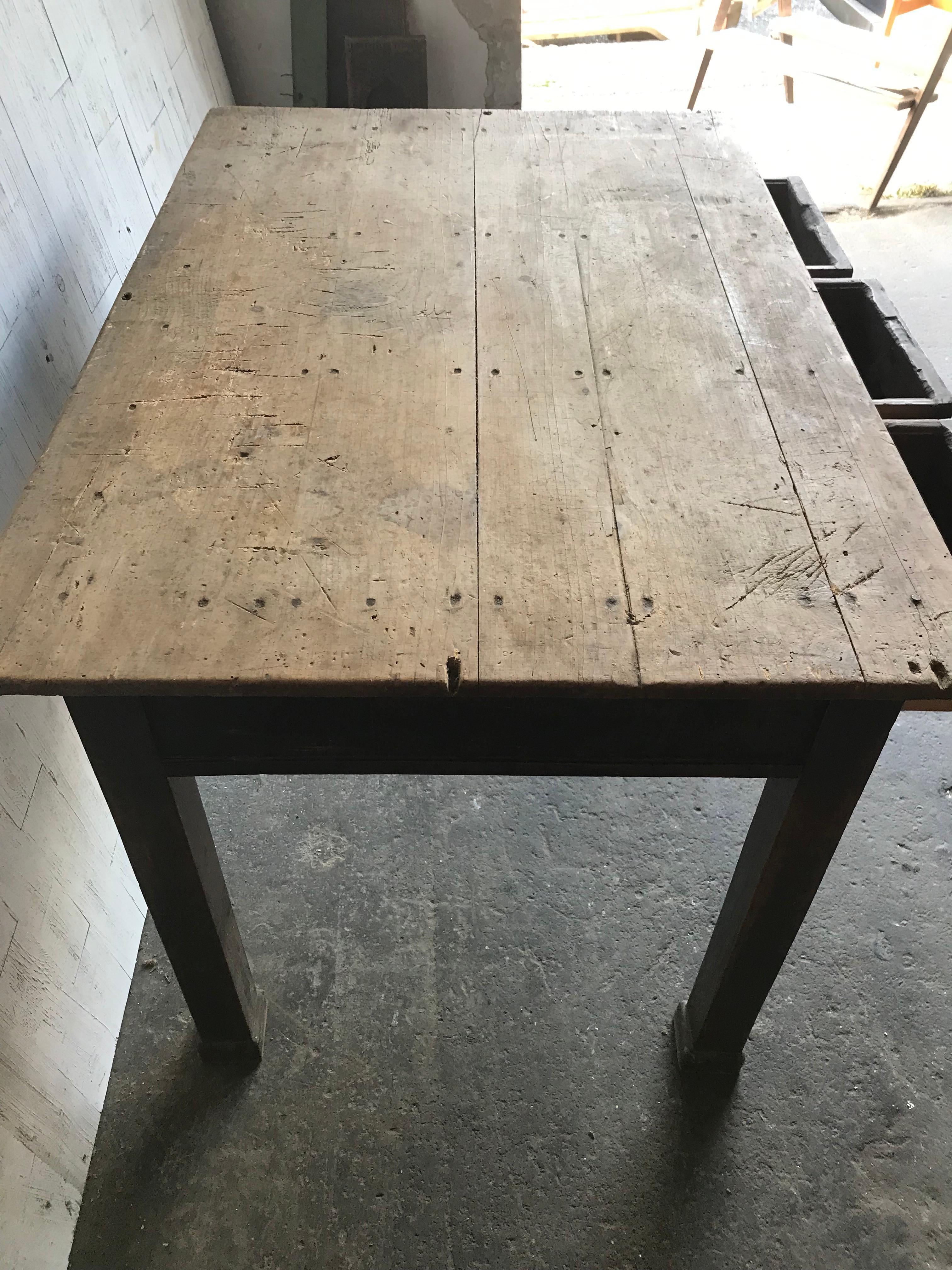 Painted Pine Kitchen Table, circa 1930 For Sale