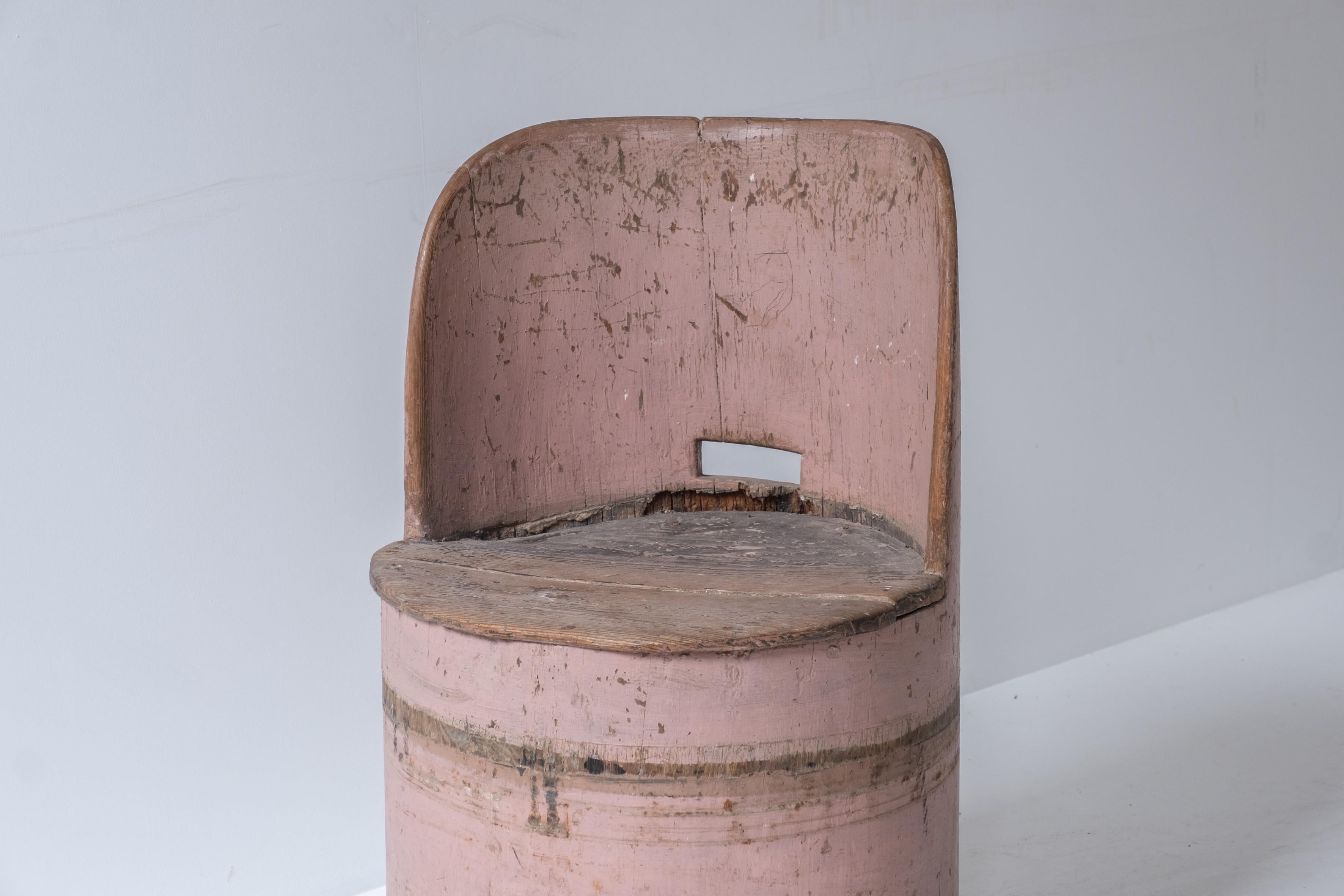 Pine log chair from Sweden, designed and manufactured during the 1940s. For Sale 6