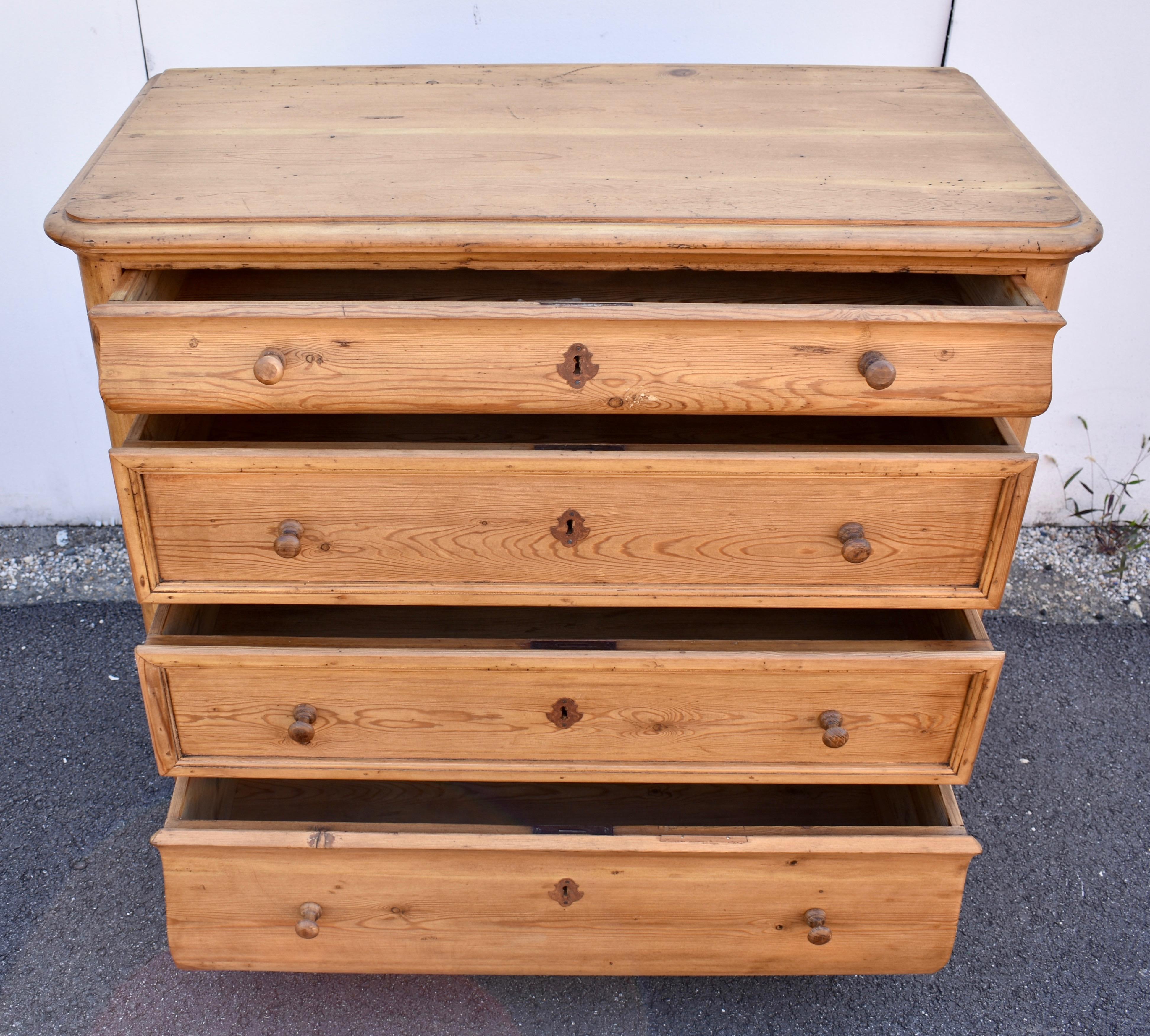Pine Louis-Philippe Style Chest of Four Drawers 4
