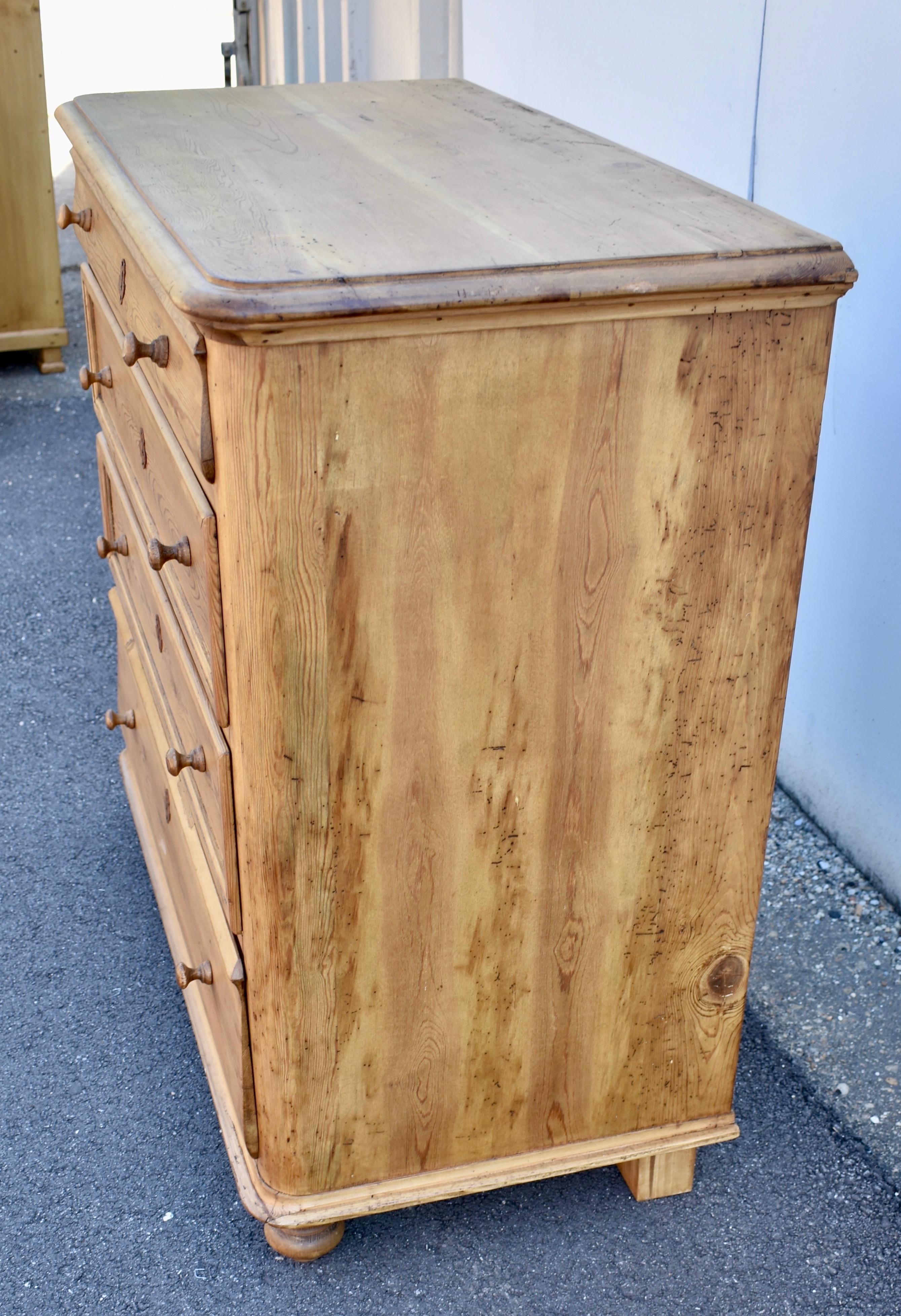 German Pine Louis-Philippe Style Chest of Four Drawers