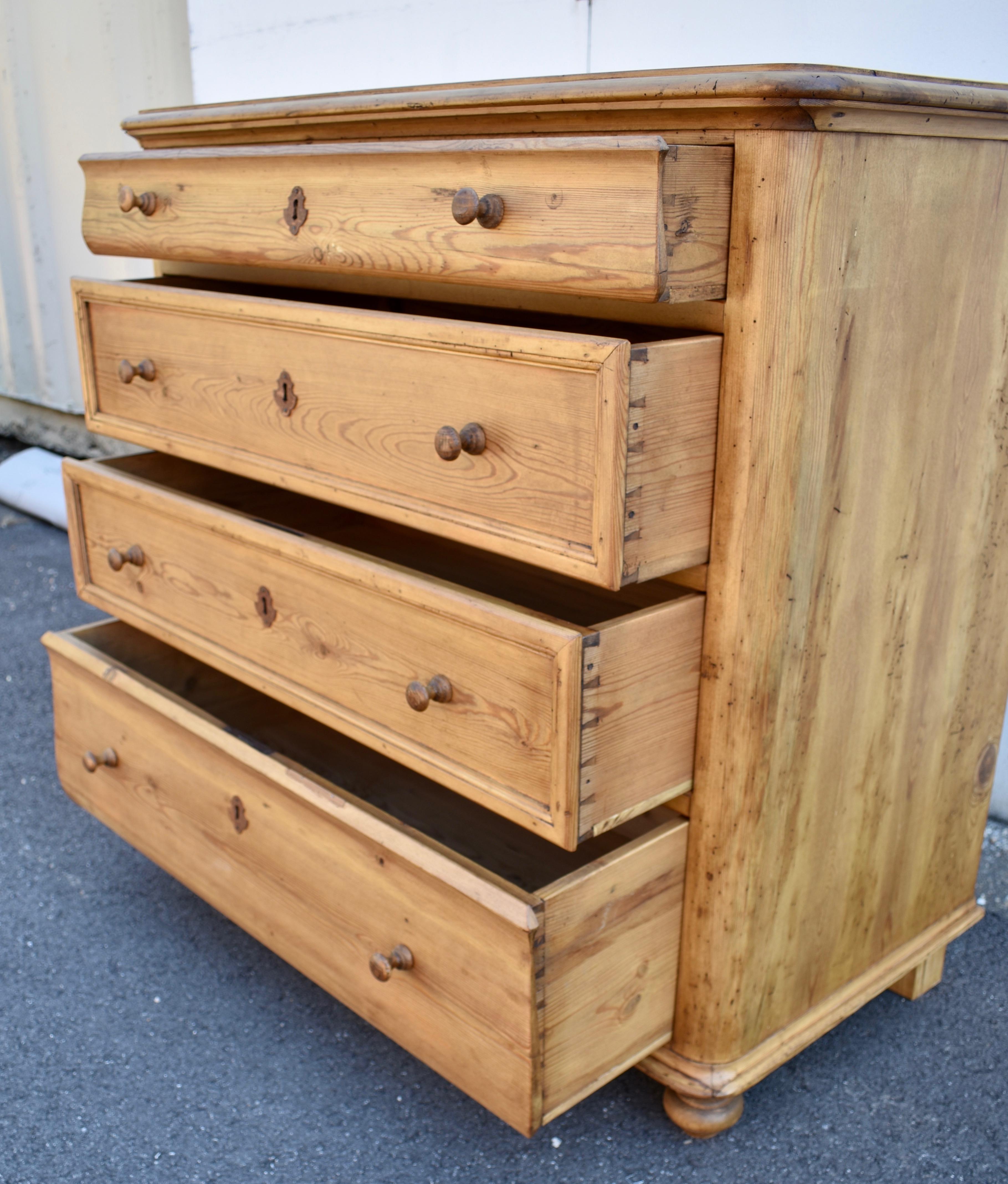 Pine Louis-Philippe Style Chest of Four Drawers 2