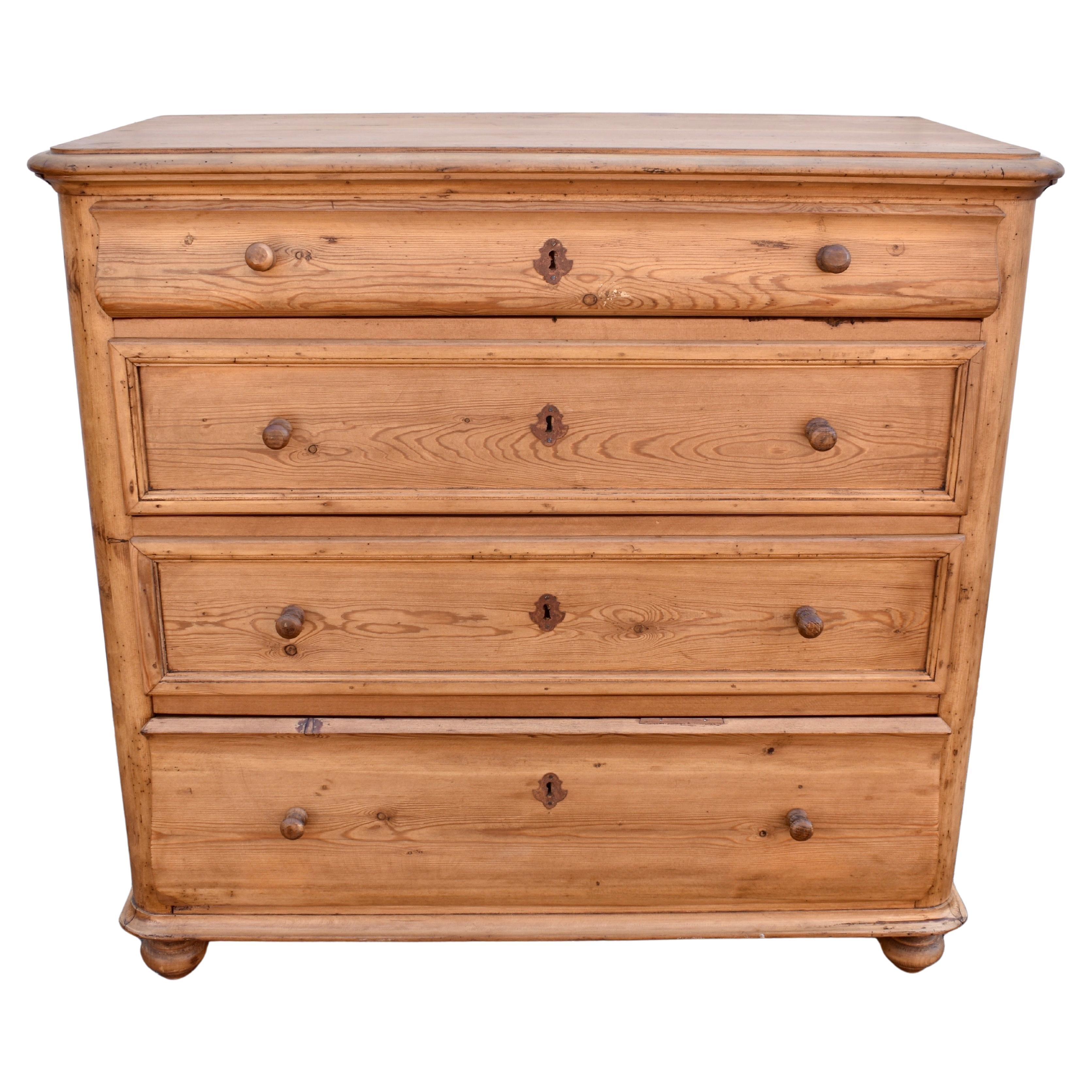 Pine Louis-Philippe Style Chest of Four Drawers