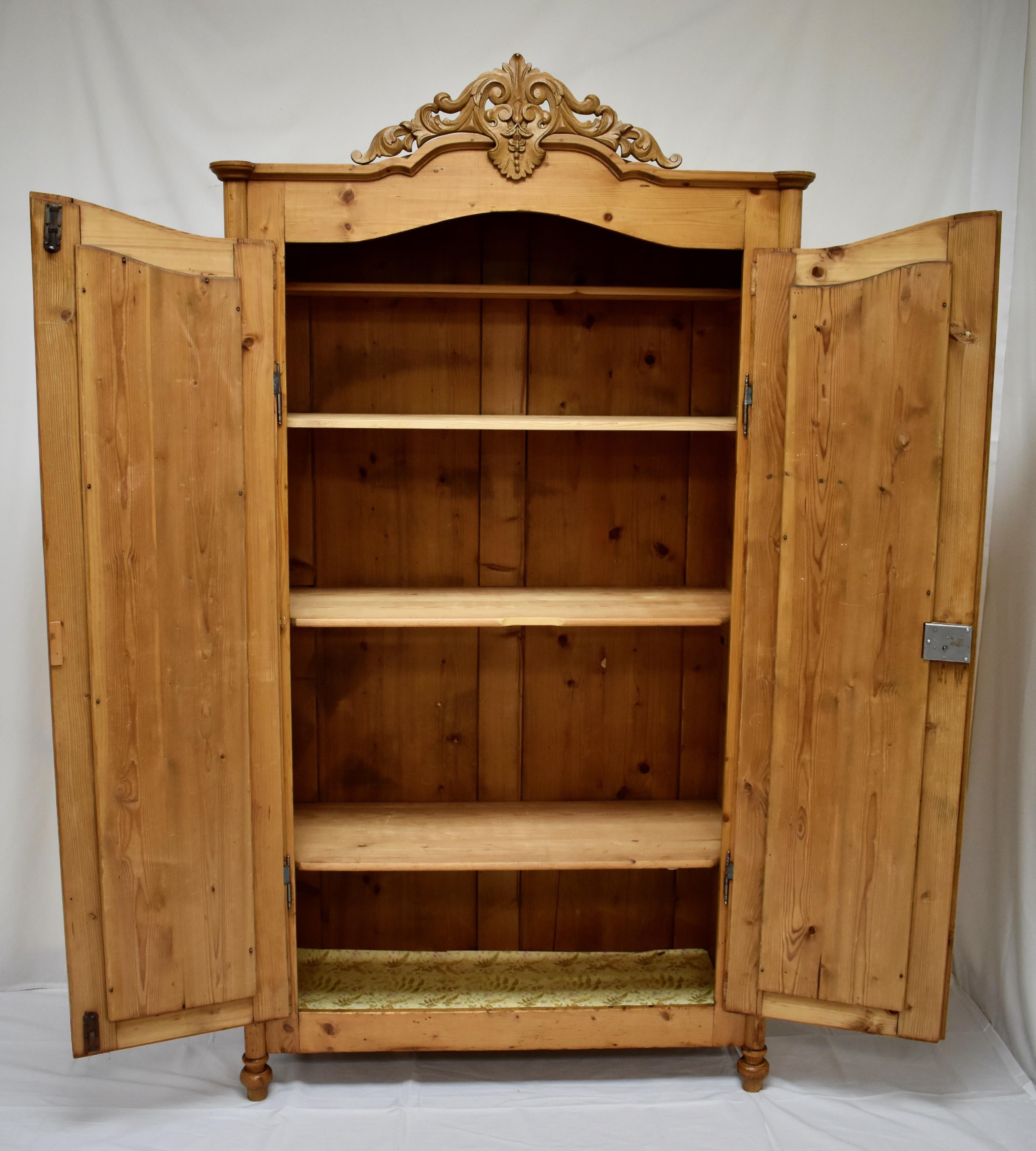 Pine Louis-Philippe Style Two-Door Armoire 2