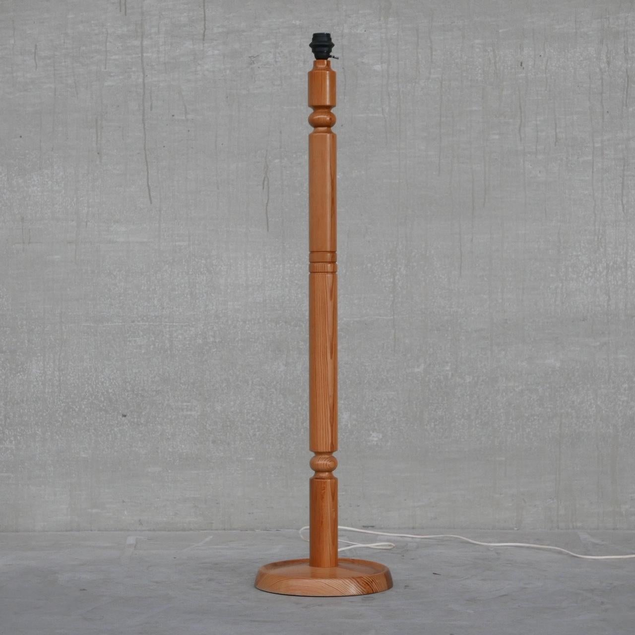 Pine Mid-Century Floor Lamp with Jacobsen Style Shade 4