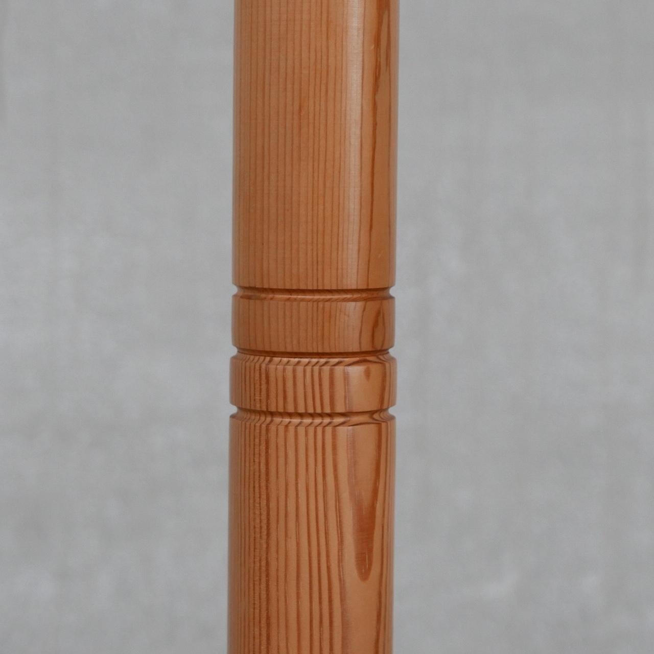 Pine Mid-Century Floor Lamp with Jacobsen Style Shade 1