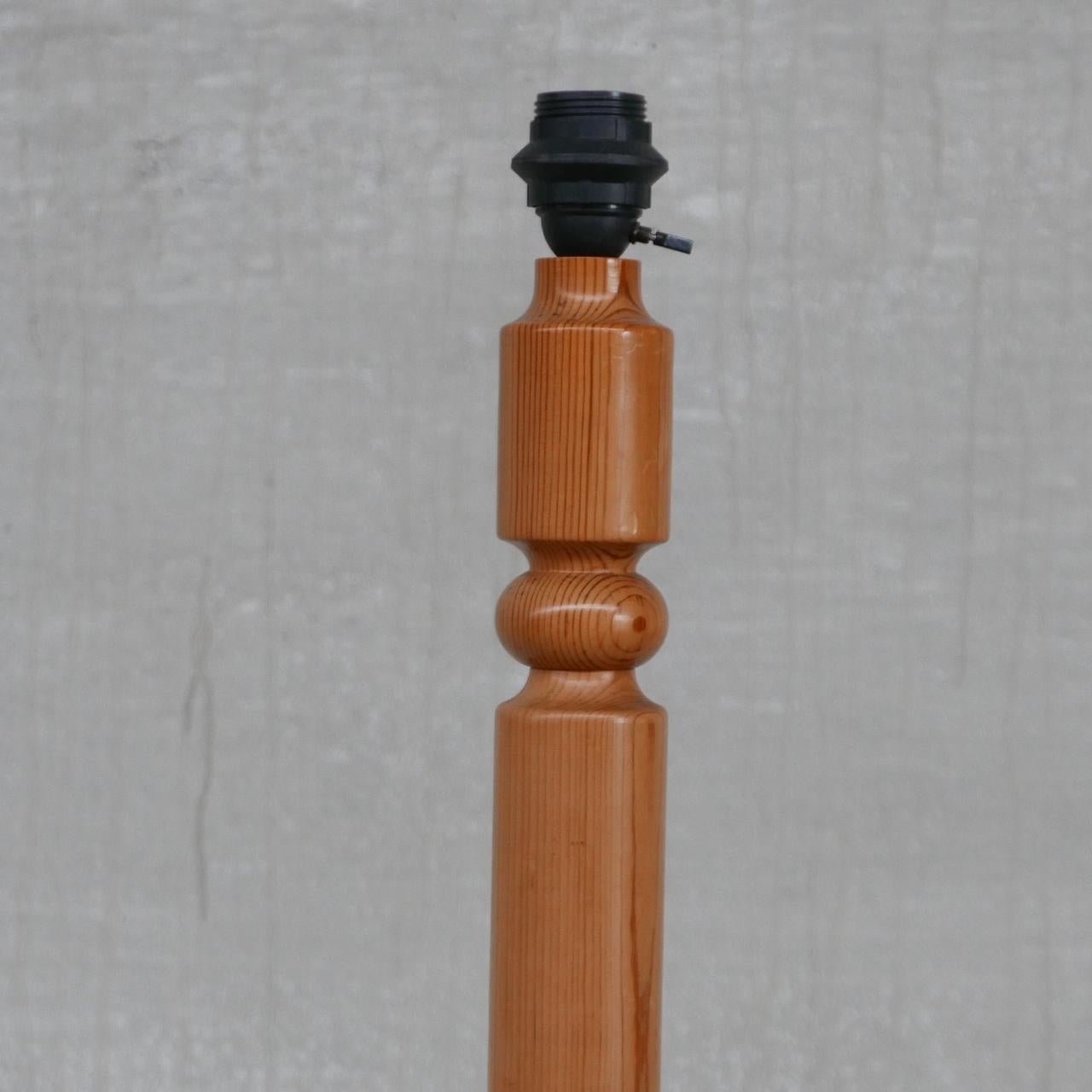Pine Mid-Century Floor Lamp with Jacobsen Style Shade 2
