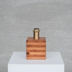 Pine Mid-Century Square Italian Mid-Century Table Lamp