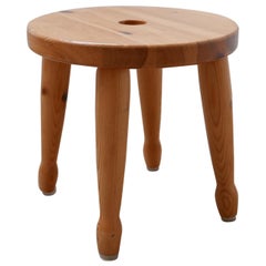 Vintage Pine Midcentury Swedish Stool or Side Table