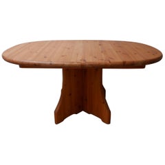 Pine Midcentury Oval Belgium Dining Table