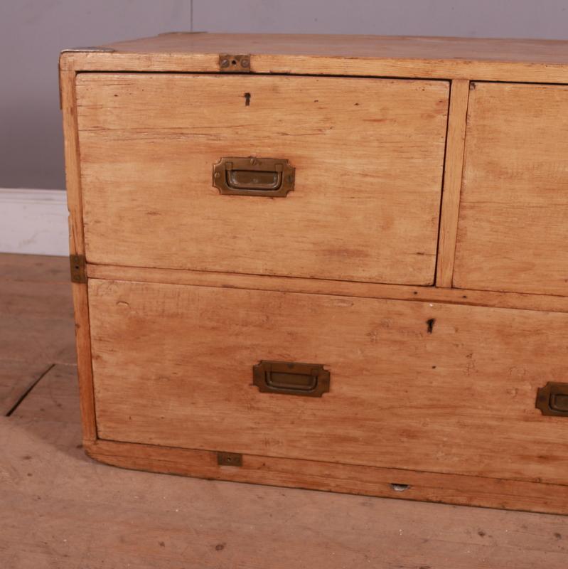 Pine Military Chest of Drawers In Good Condition In Leamington Spa, Warwickshire