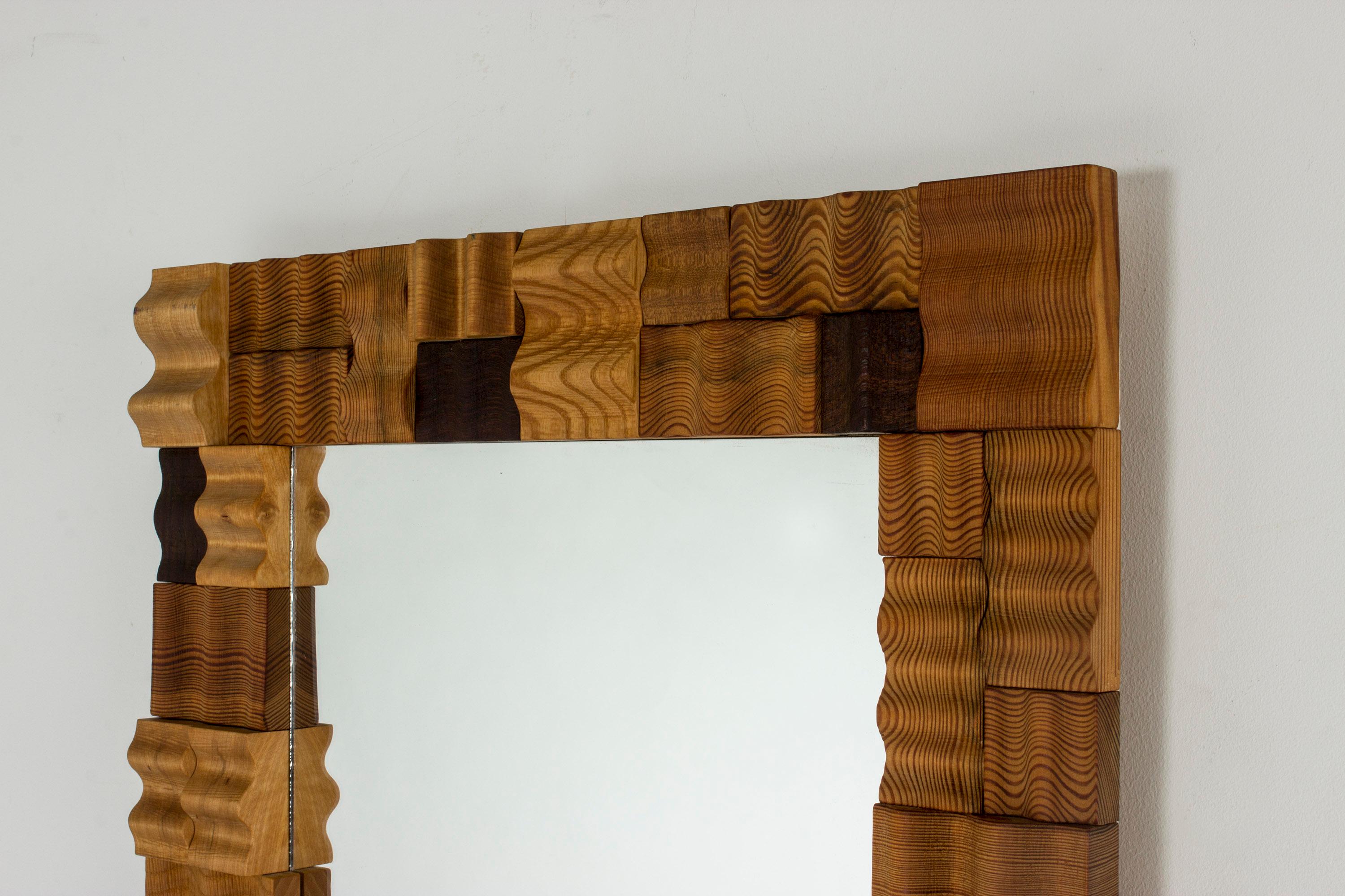 Scandinavian Modern Pine Mirror by Gunnar Kanevad