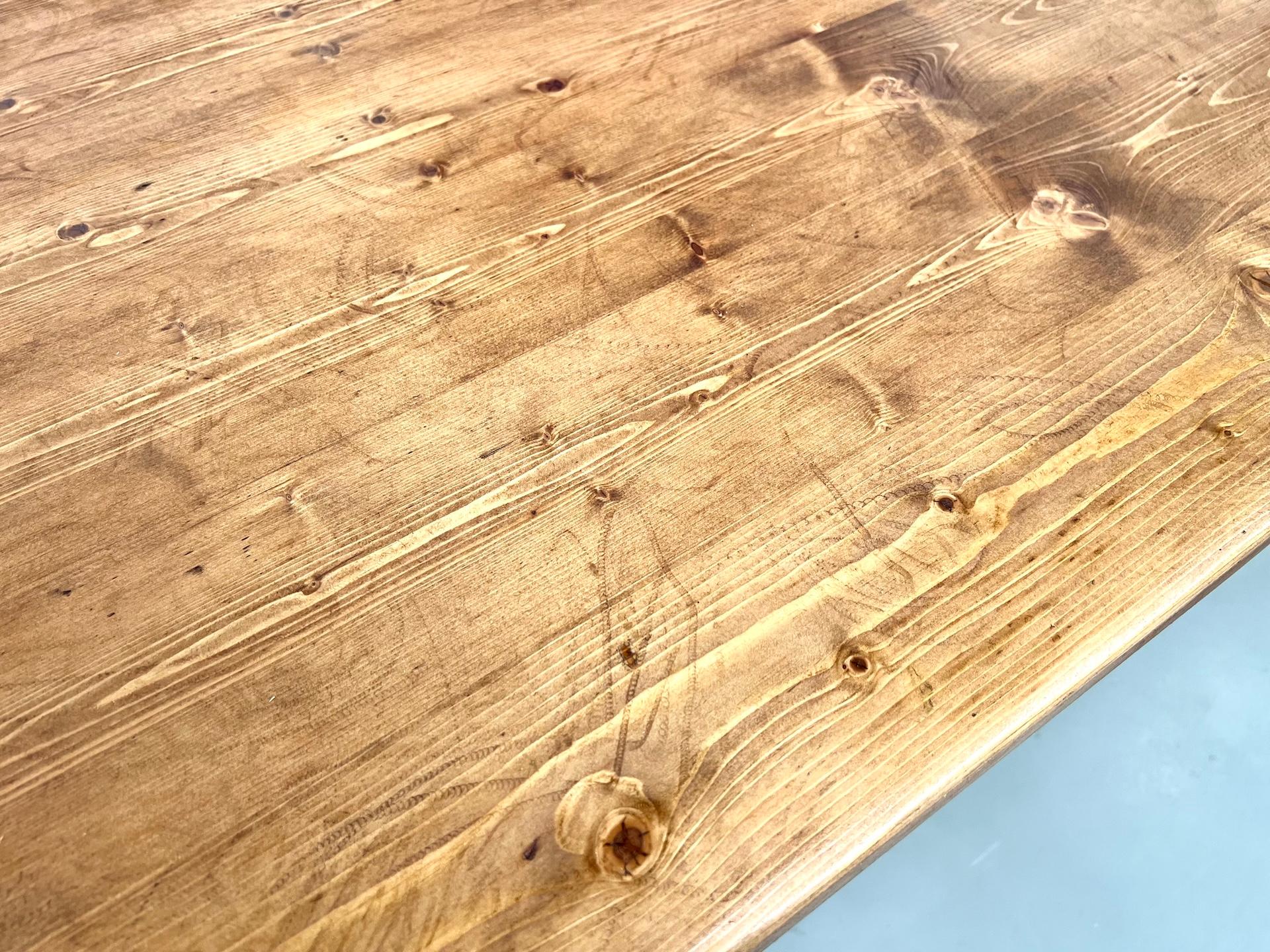 Pine modernist dining table, DLG Georges Robert For Sale 2
