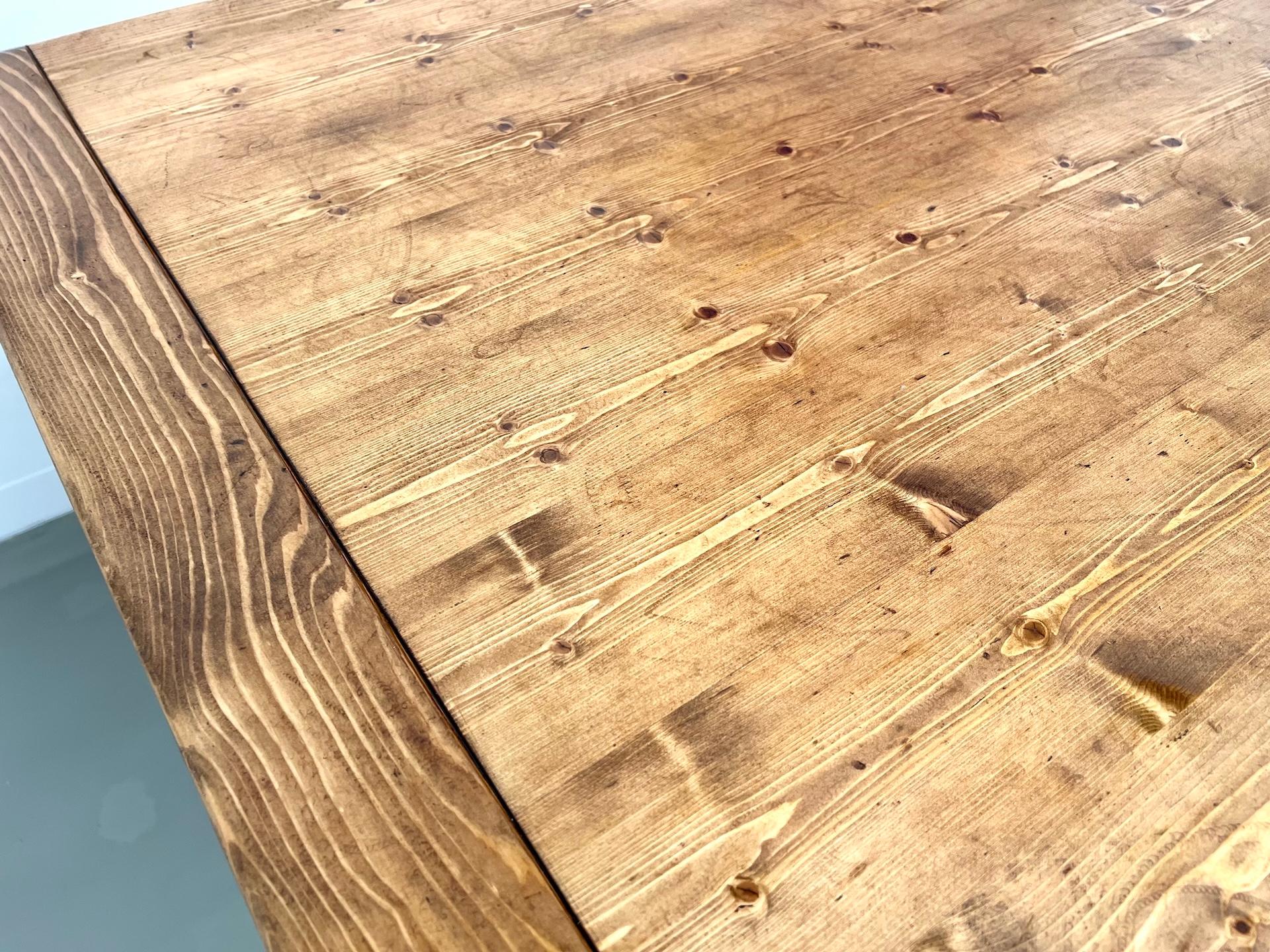 Pine modernist dining table, DLG Georges Robert For Sale 3