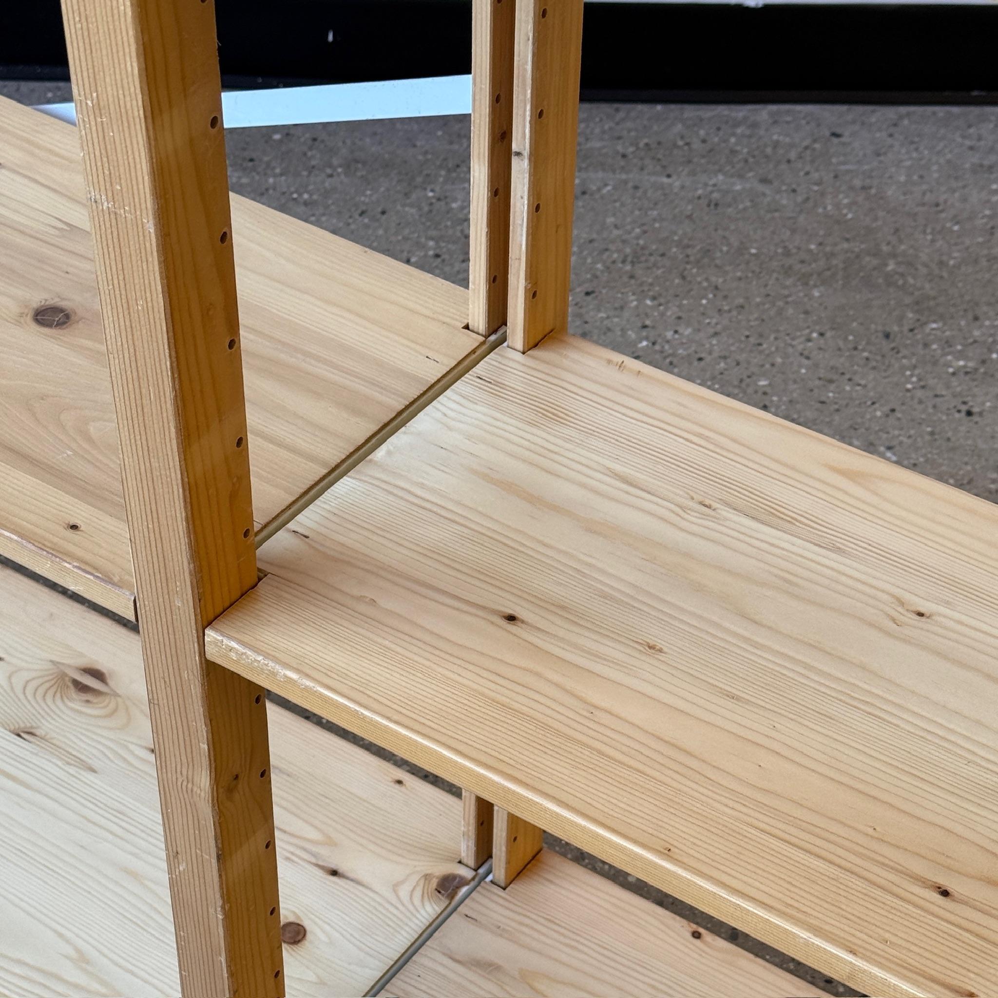Finnish Pine Modular Shelving Unit by Lundia For Sale