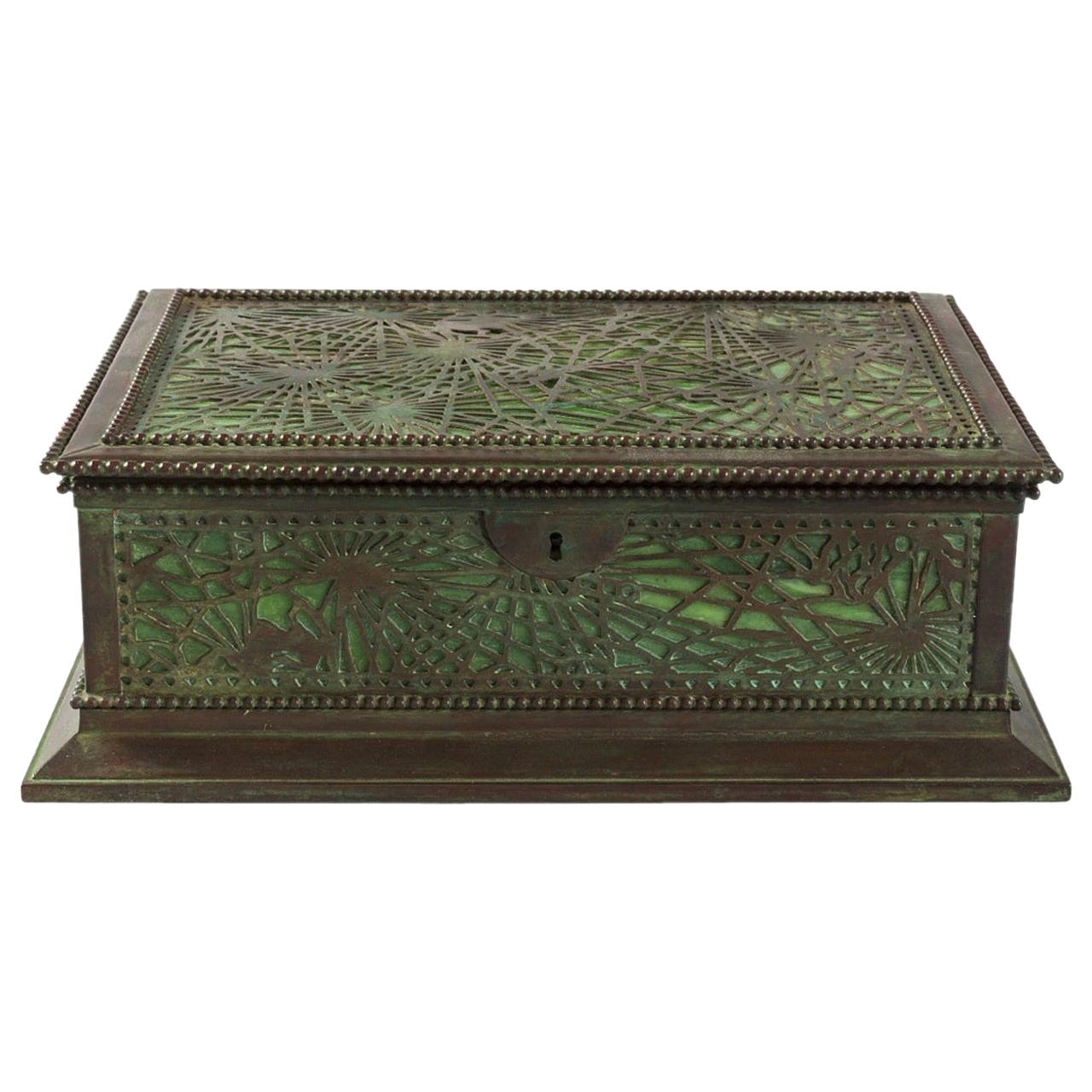 "Pine-Needle" Covered Jewelry Box by Tiffany Studios, New York