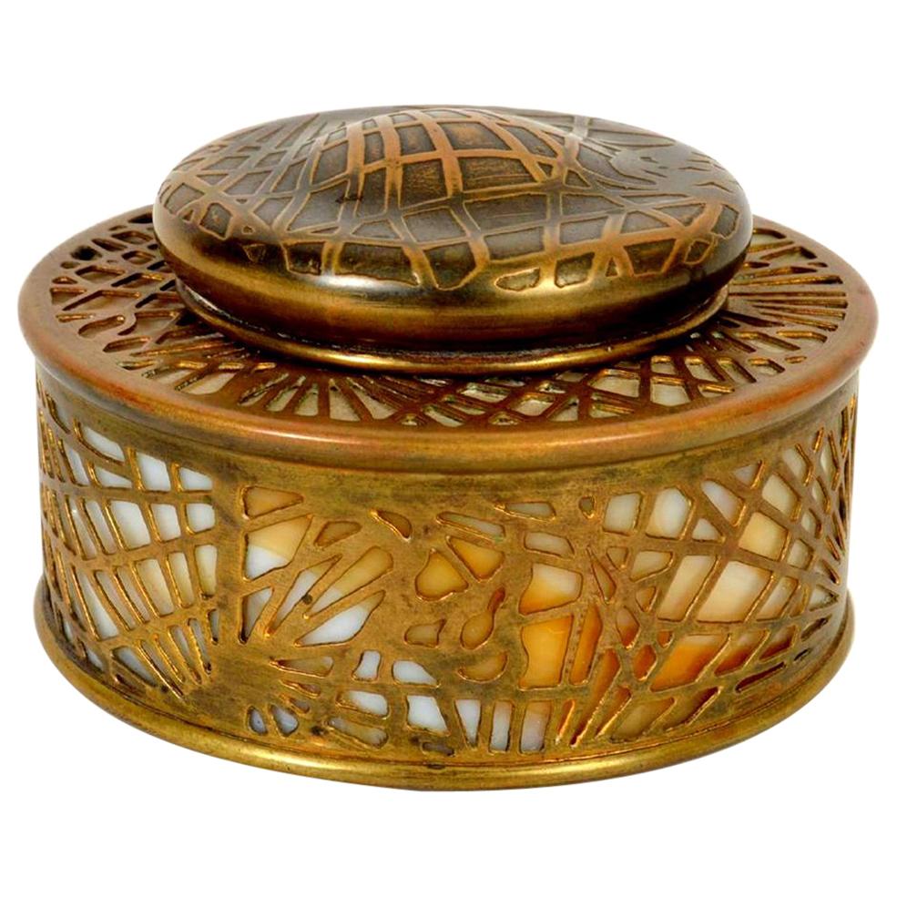 Pine Needle Inkwell by Tiffany Studios For Sale