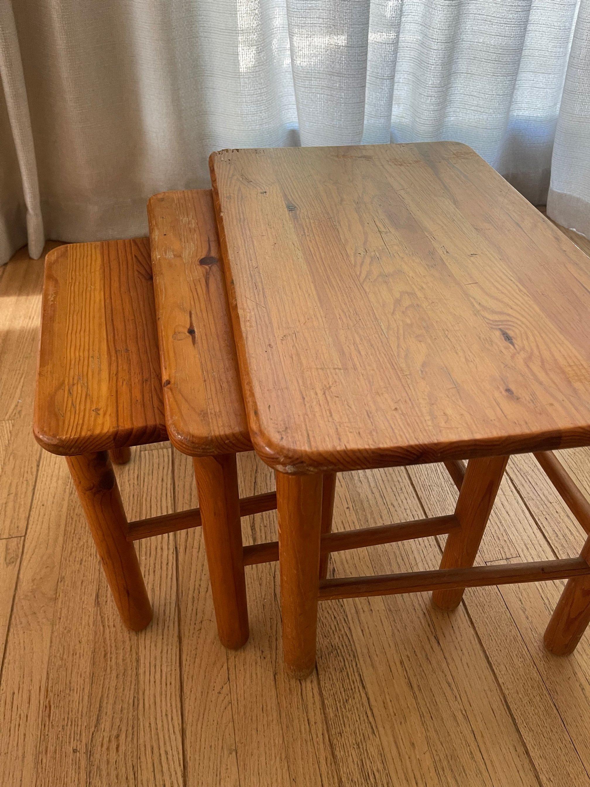 Mid-20th Century Pine Nesting Tables For Sale