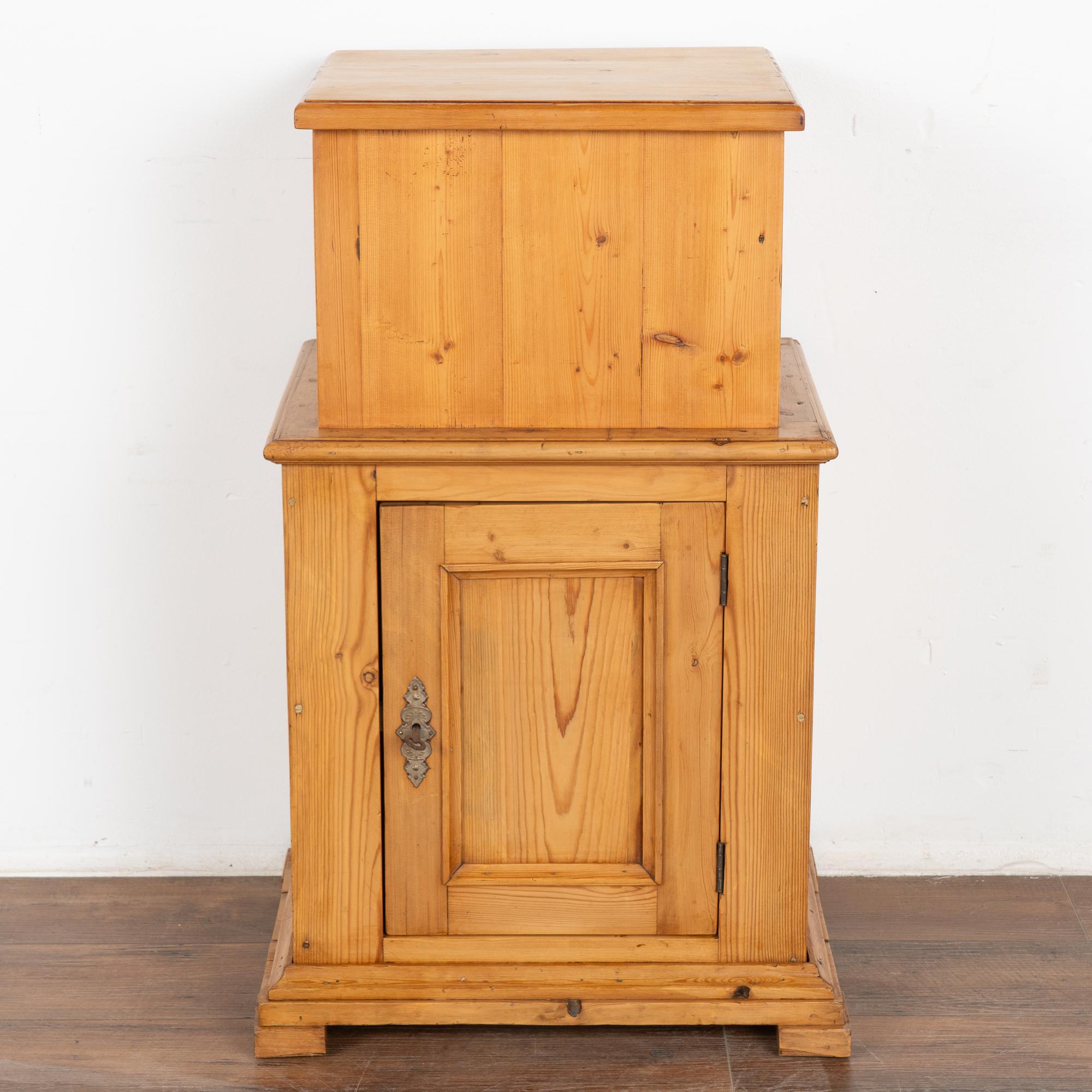 Hungarian  Pine Nightstand Small Cabinet, circa 1880 For Sale