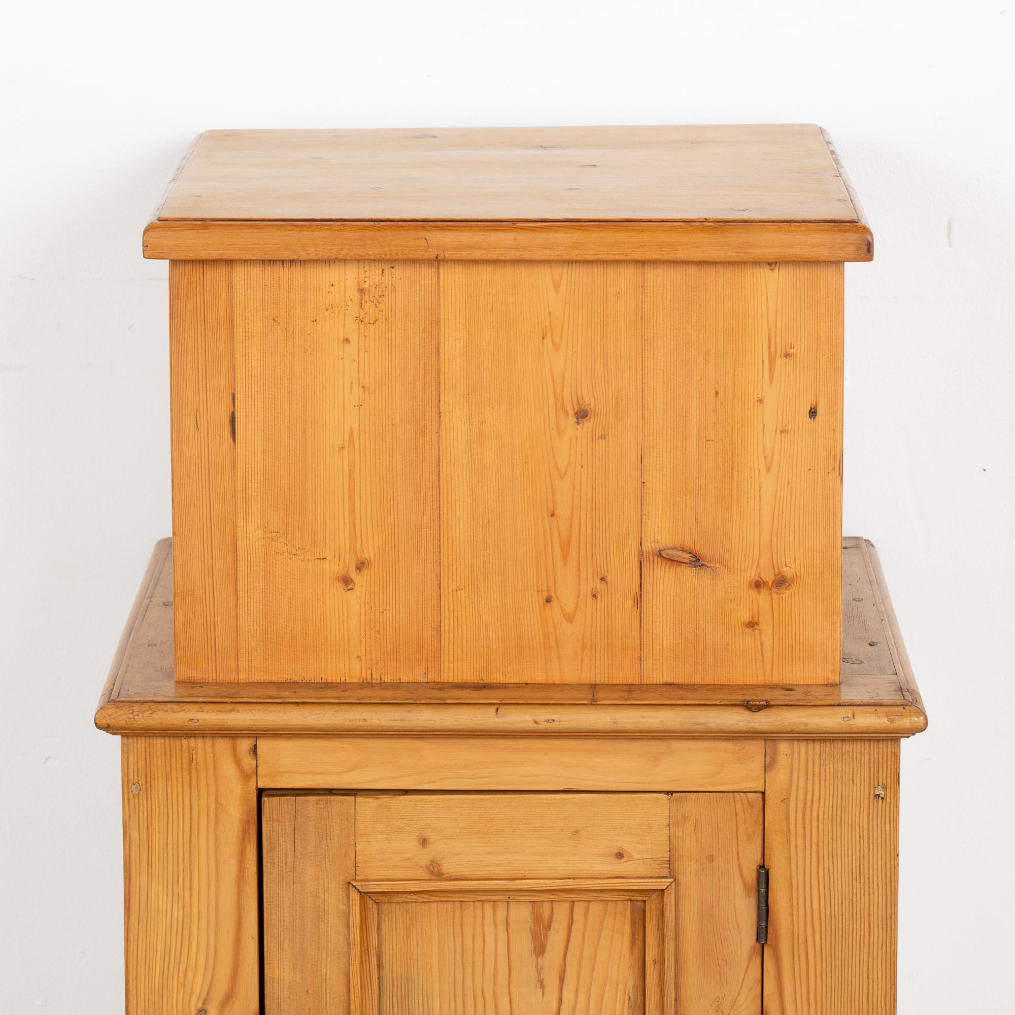 19th Century  Pine Nightstand Small Cabinet, circa 1880 For Sale