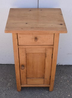 Pine Nightstand with One Door and One Drawer