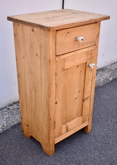 Pine Nightstand with One Door and One Drawer