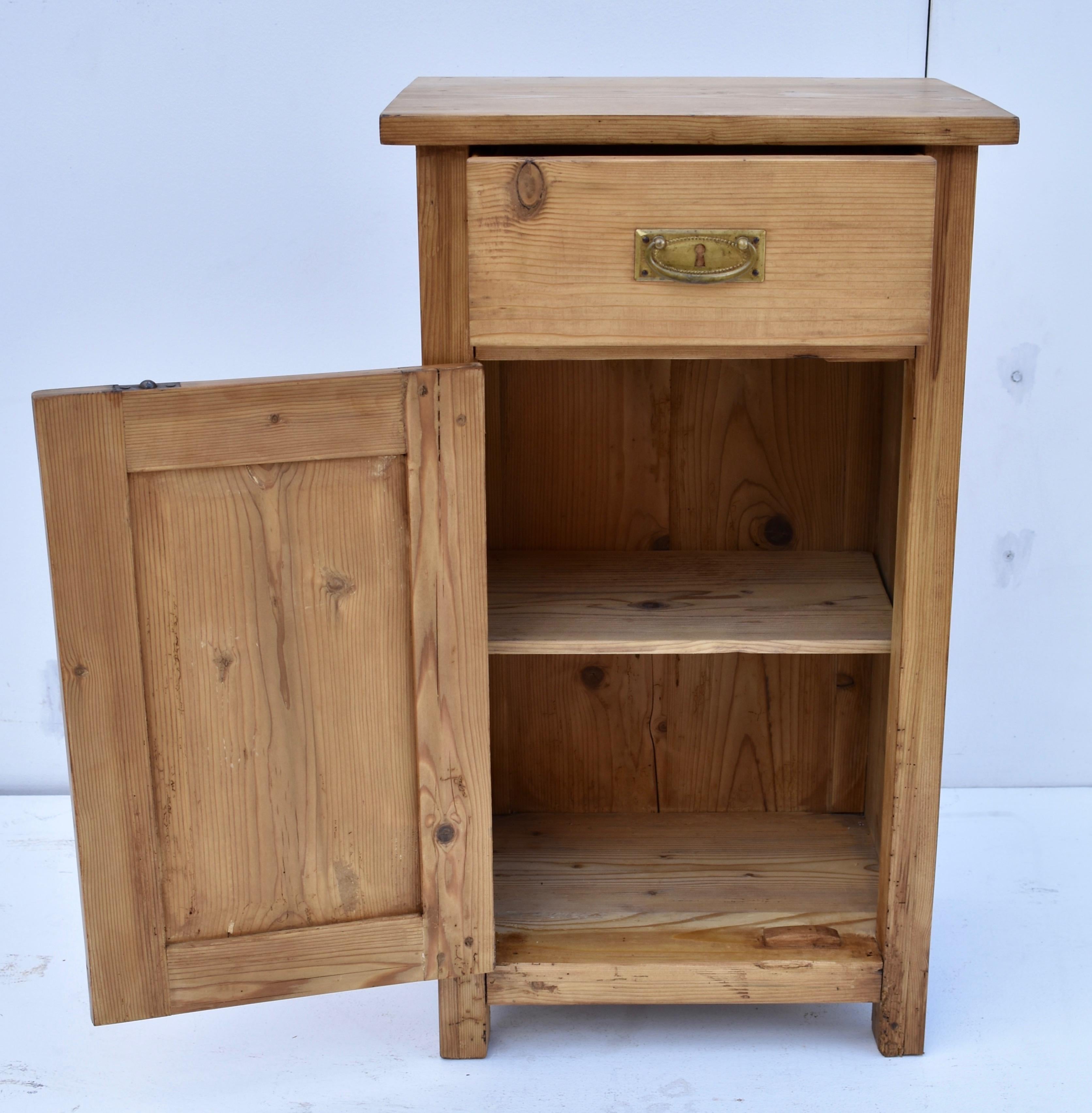 Dutch Pine Nightstand with One Door and One Drawer