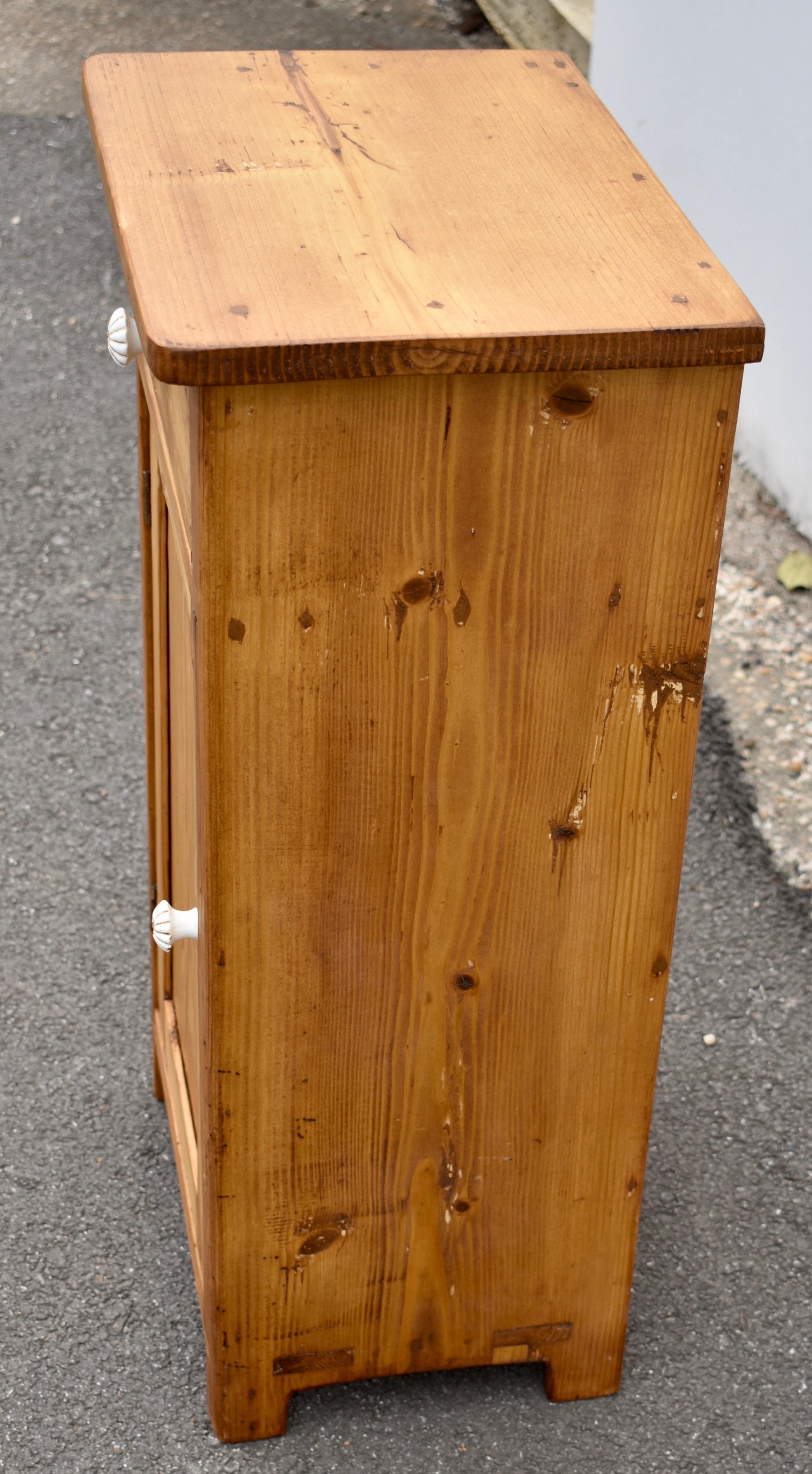 20th Century Pine Nightstand with One Door and One Drawer For Sale