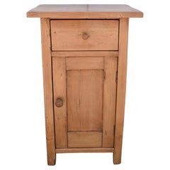 Pine Nightstand with One Door and One Drawer