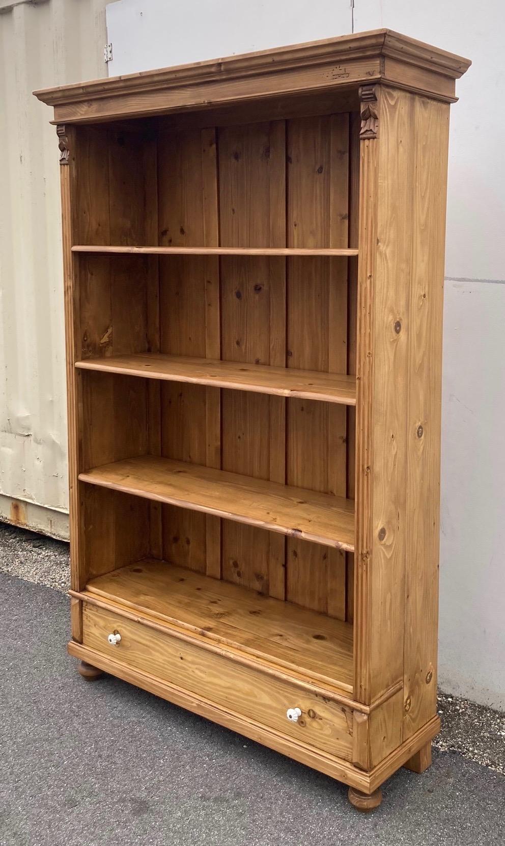 Country Pine Open Bookcase from Armoire