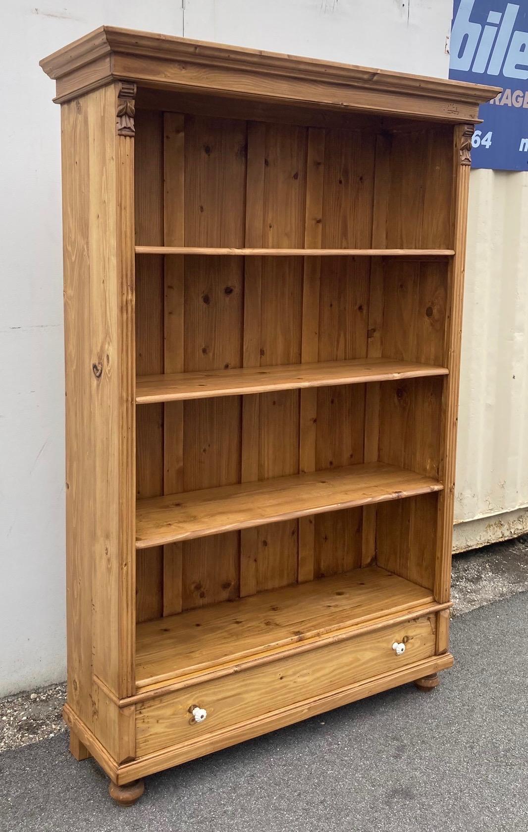 Hungarian Pine Open Bookcase from Armoire