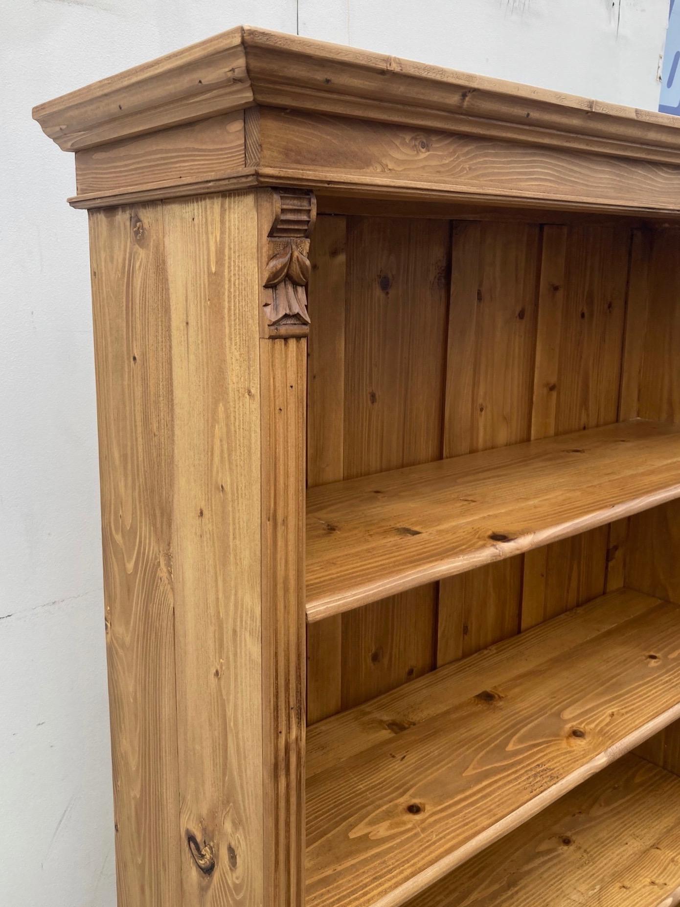 Polished Pine Open Bookcase from Armoire