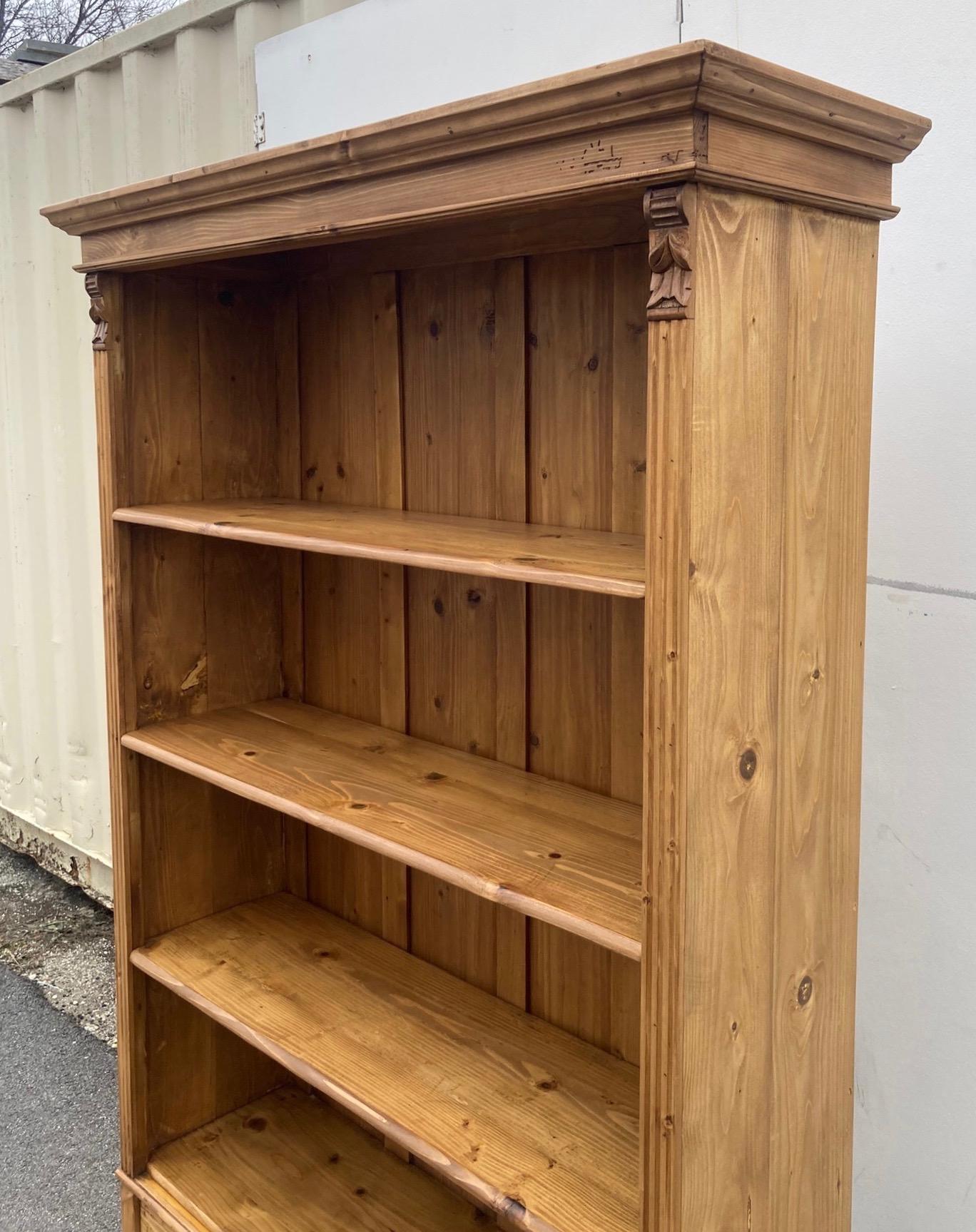 Pine Open Bookcase from Armoire In Good Condition In Baltimore, MD