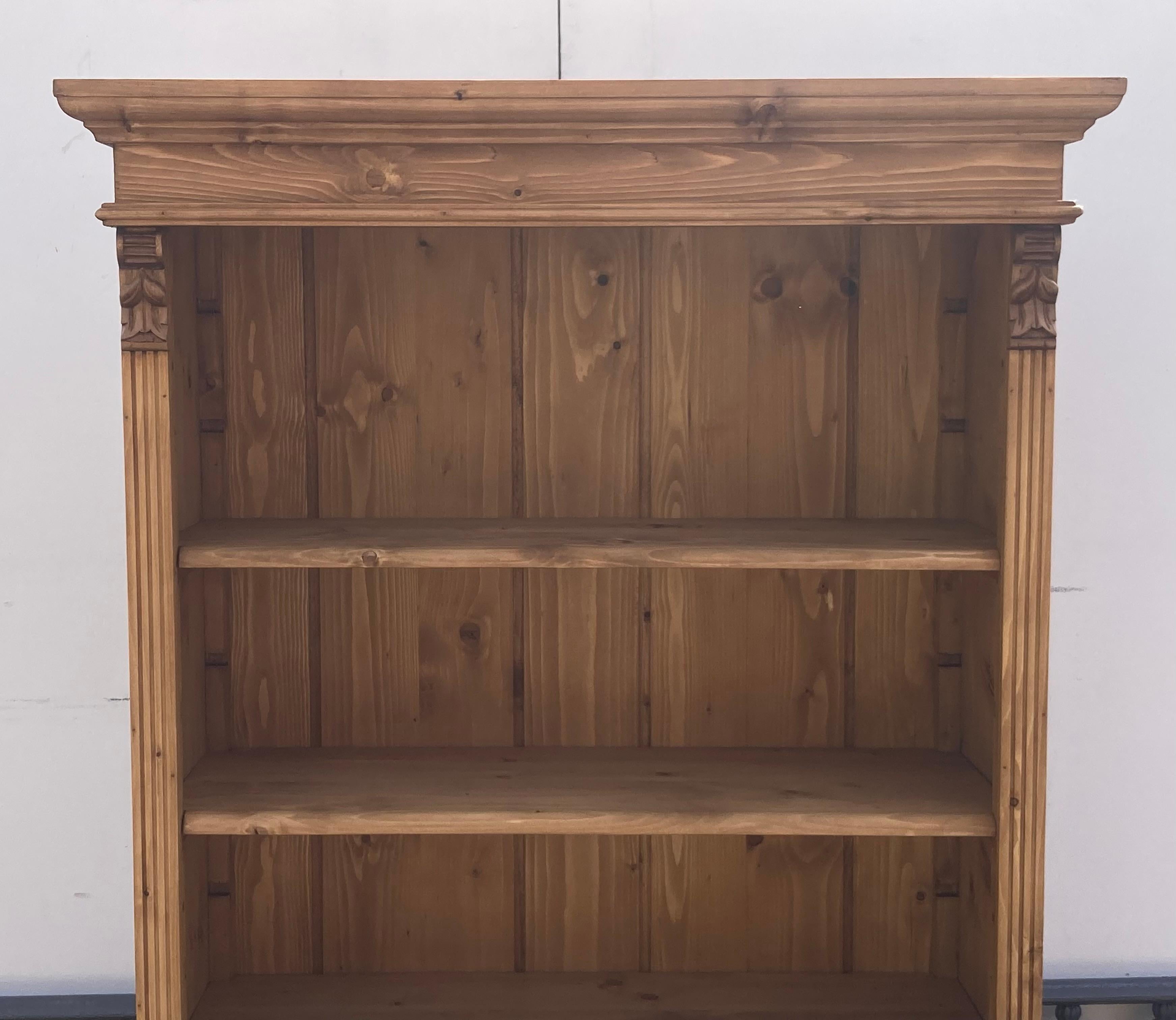 Pine Open Bookshelves from Vintage Armoire For Sale 4