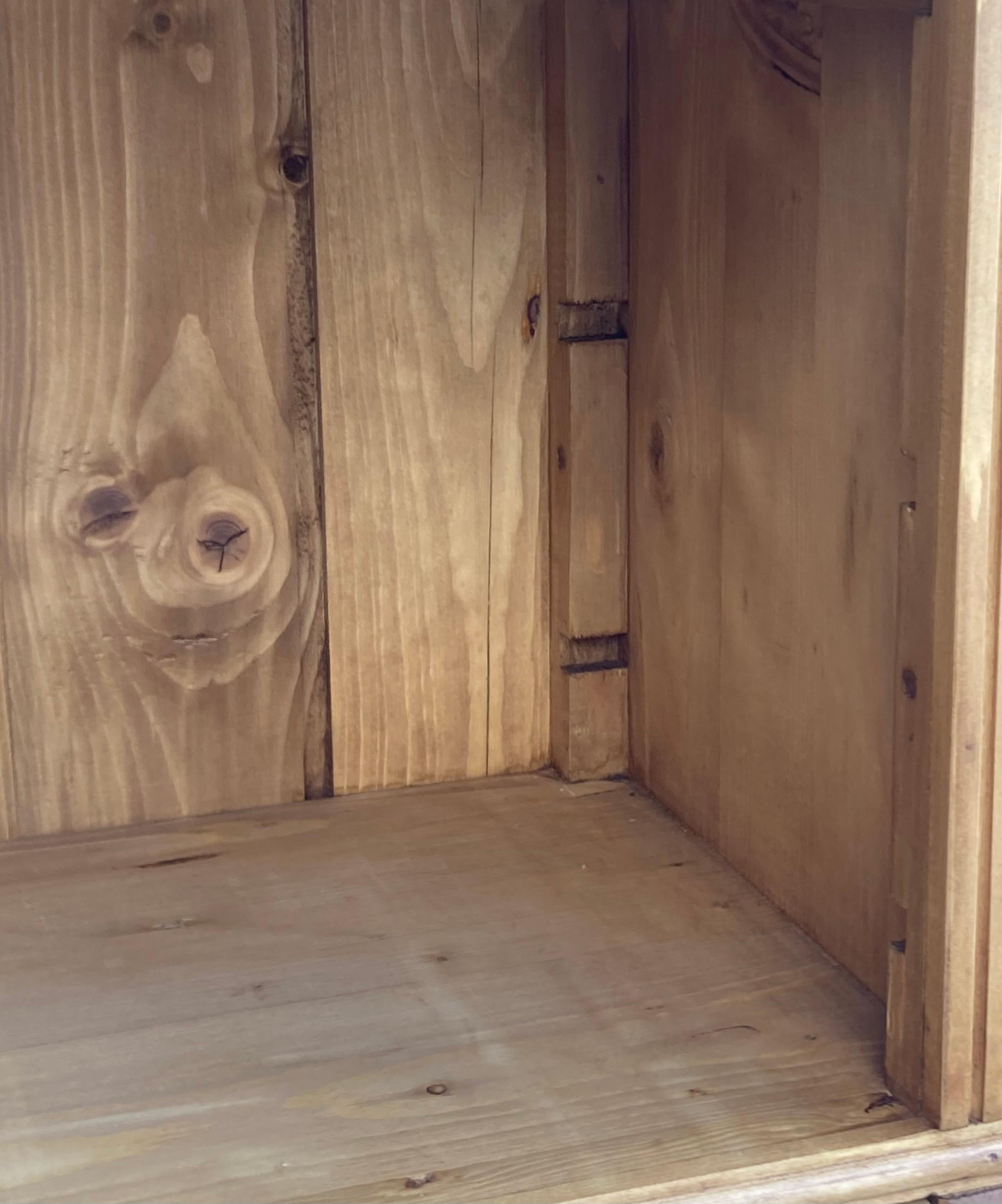 Pine Open Bookshelves from Vintage Armoire For Sale 8