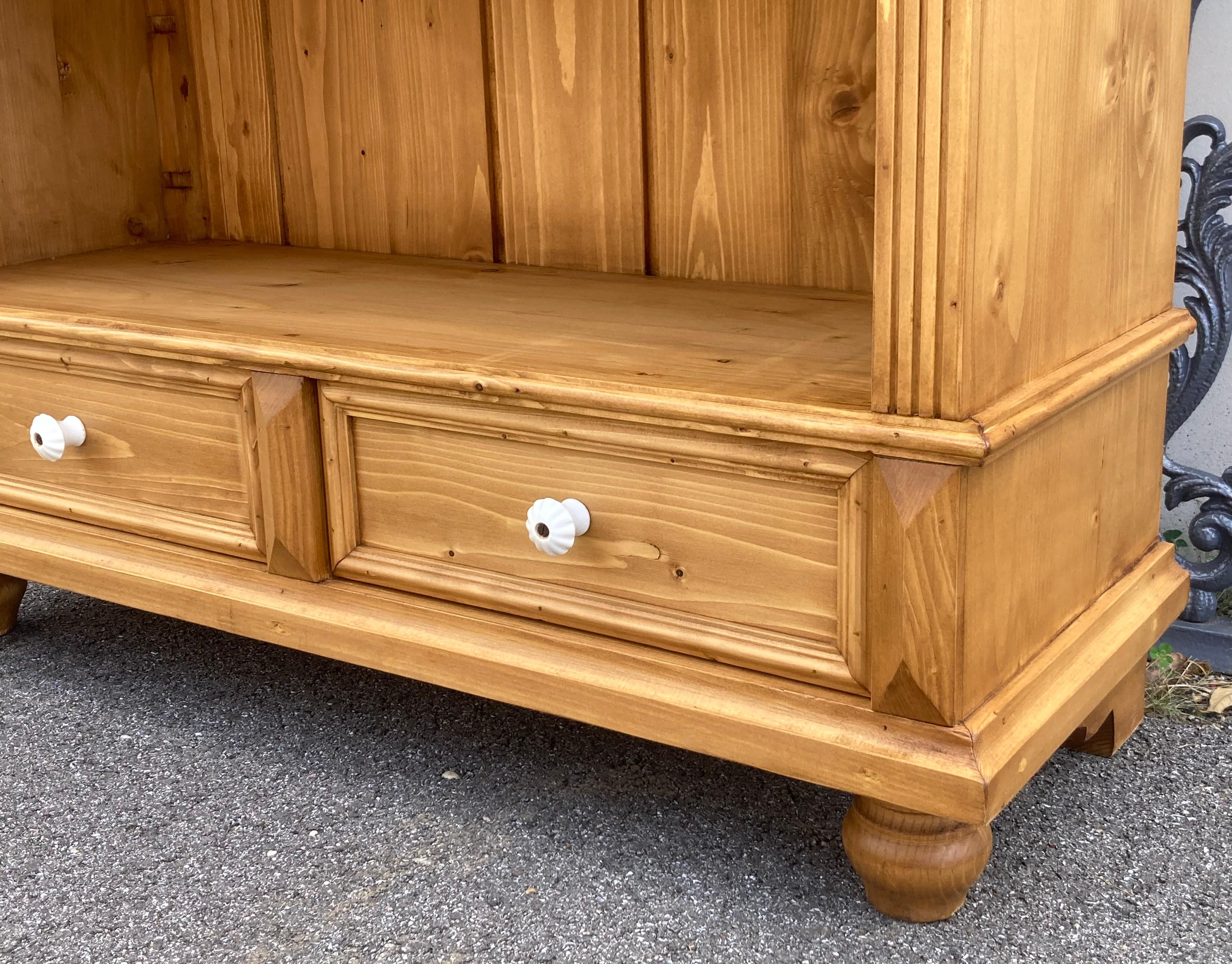 Dutch Pine Open Bookshelves from Vintage Armoire For Sale