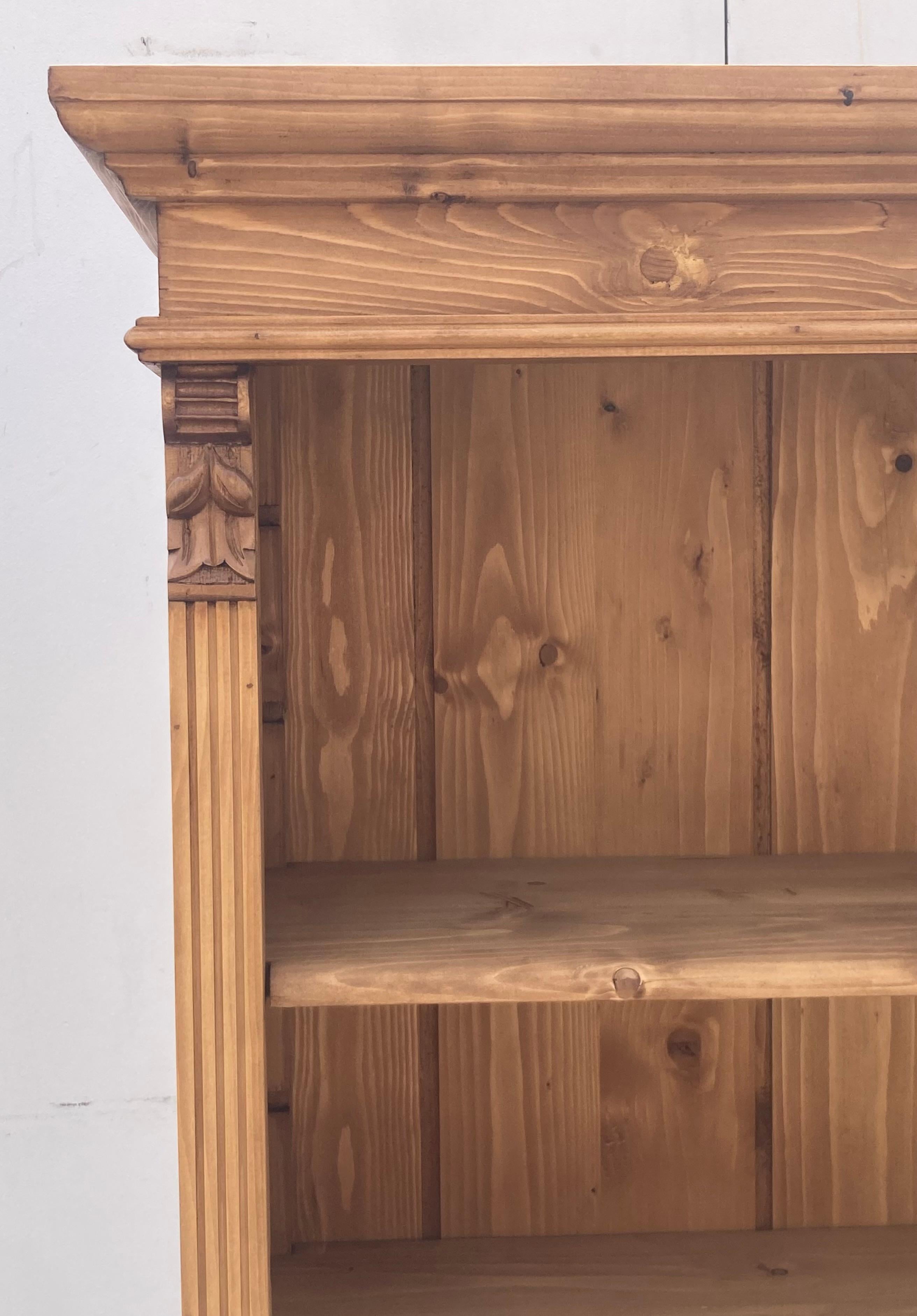 20th Century Pine Open Bookshelves from Vintage Armoire For Sale