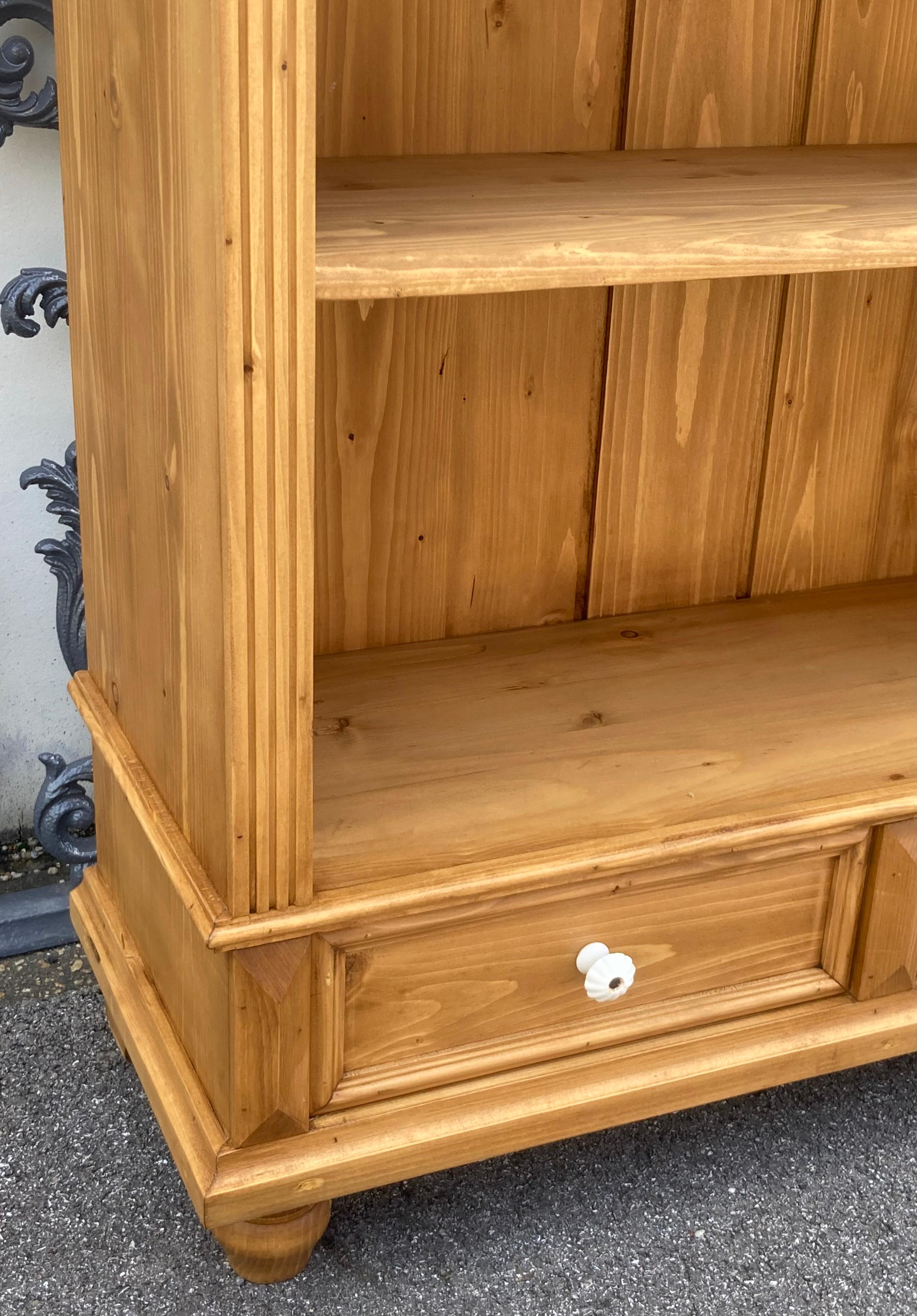 Pine Open Bookshelves from Vintage Armoire For Sale 2