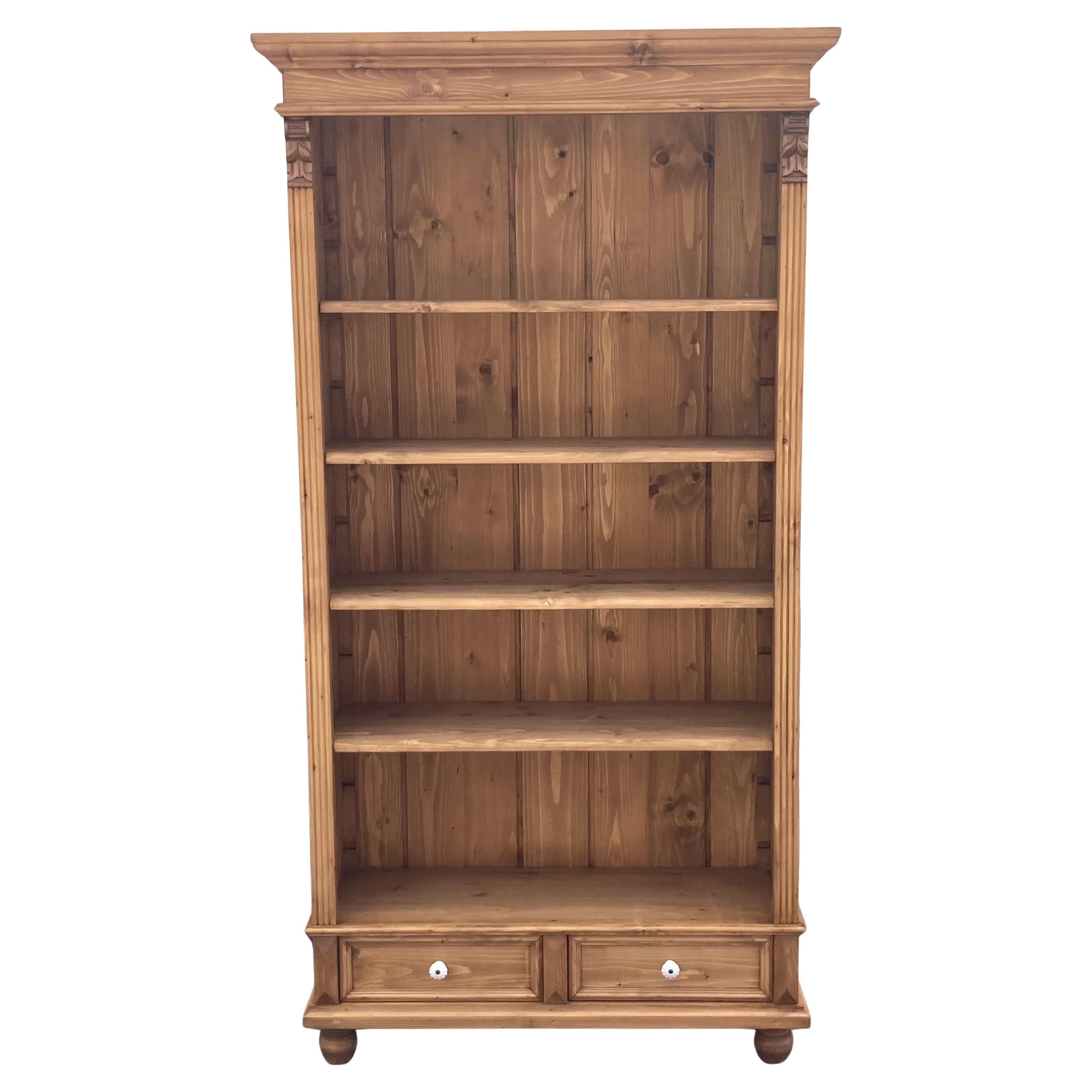 Pine Open Bookshelves from Vintage Armoire