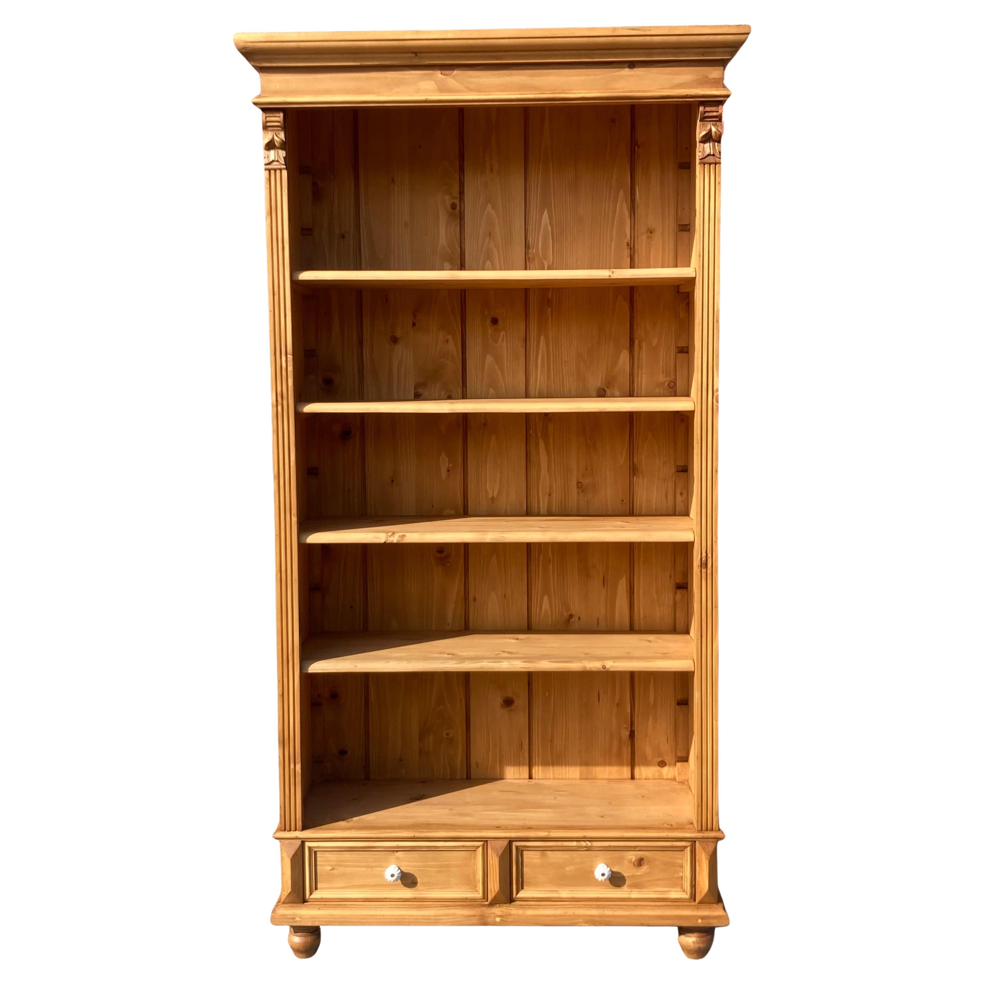Pine Open Bookshelves from Vintage Armoire