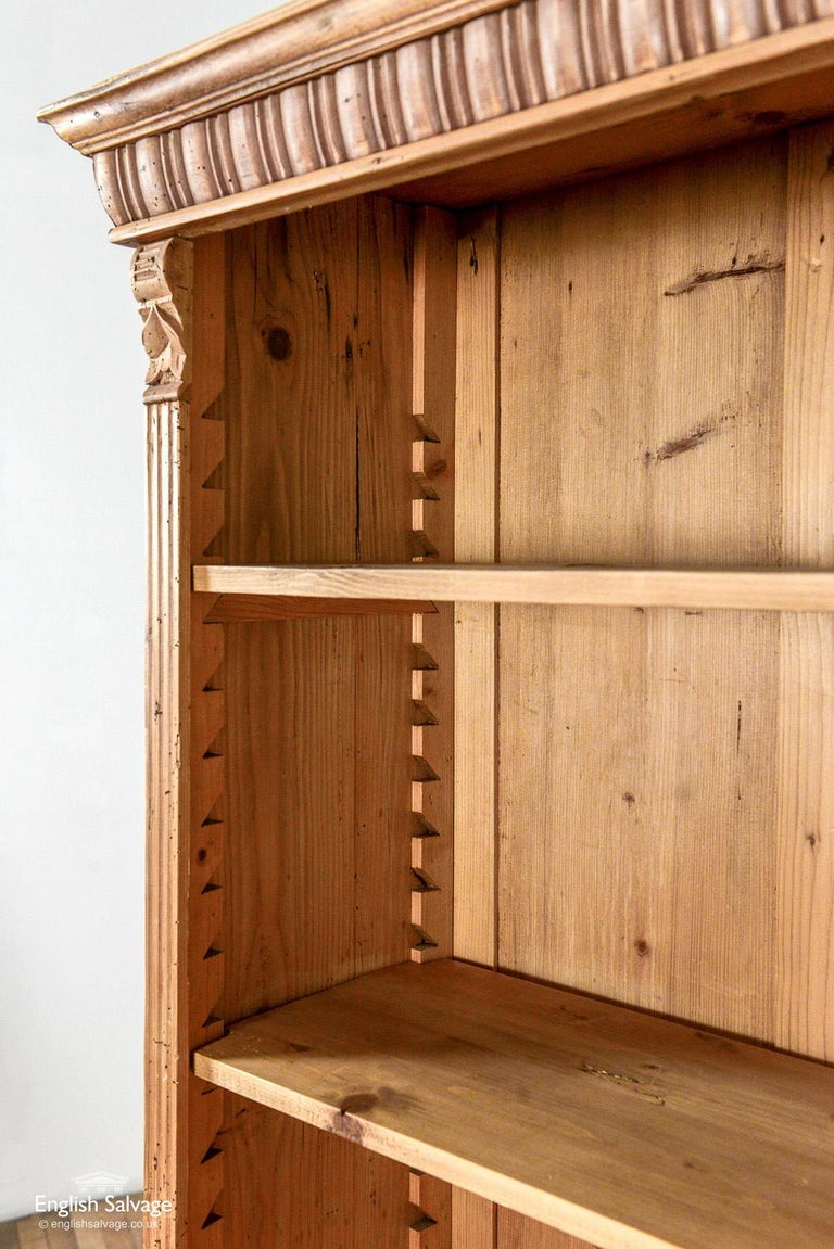 Pine Open Shelving or Bookcase with Drawers, 20th Century For Sale at