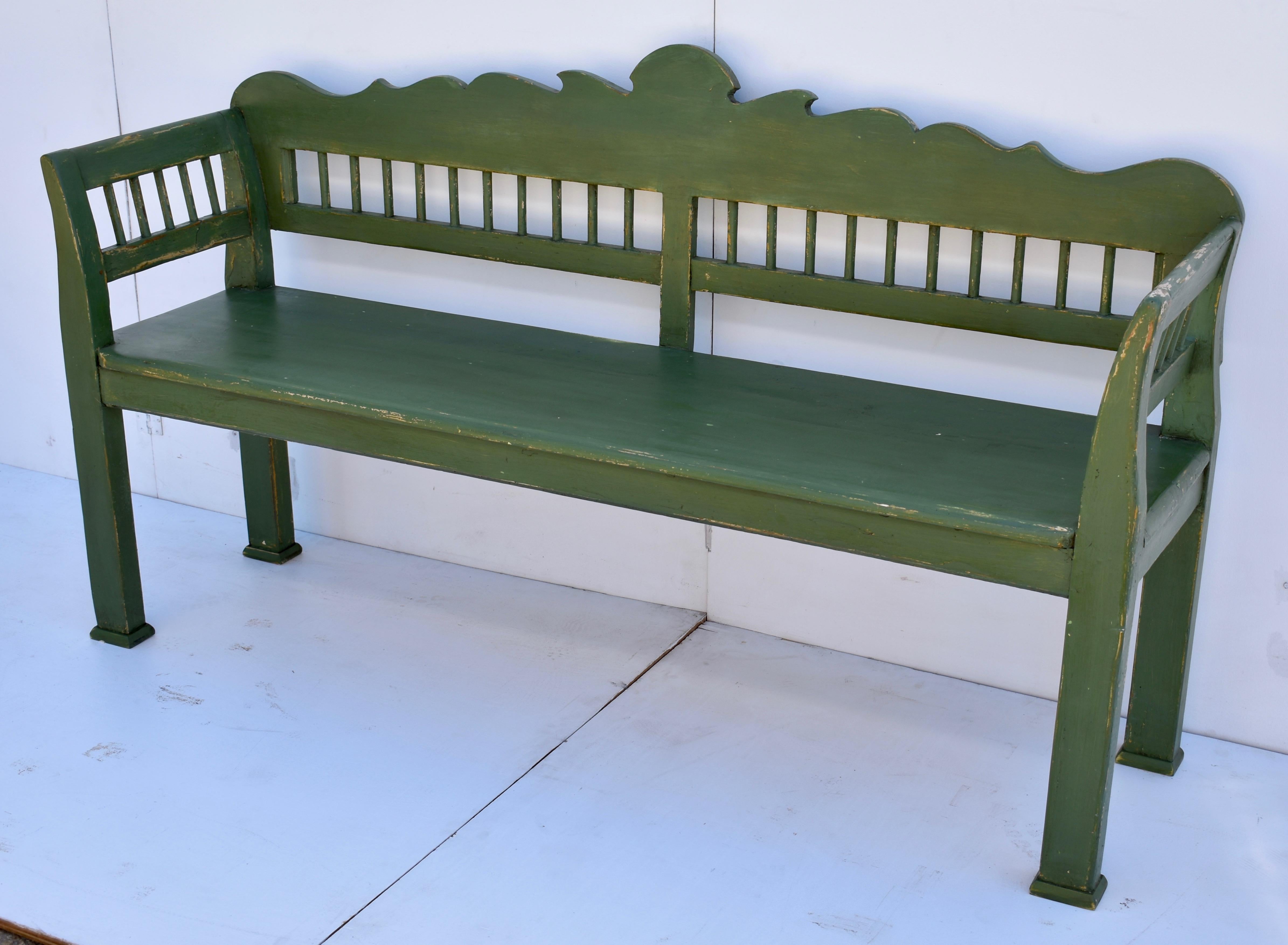 Hungarian Pine Painted Bench or Settle