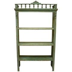 Antique Pine Painted Utility Shelf or Bookshelf