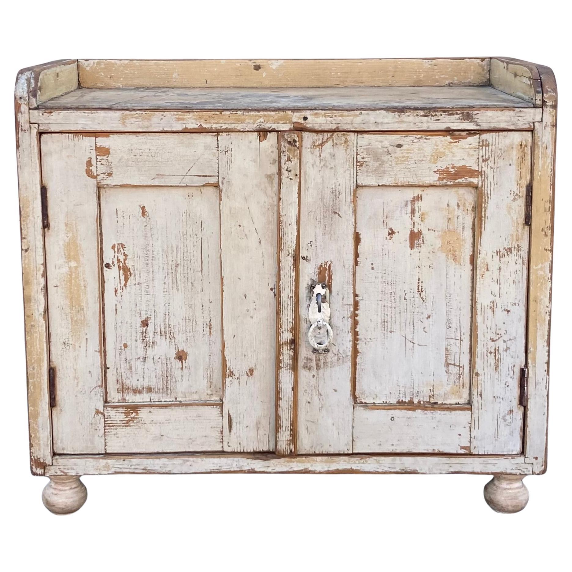 Pine Painted Water Cupboard For Sale