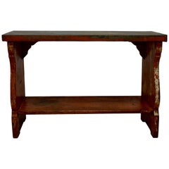 Antique Pine Painted Zinc-Topped Water Bench