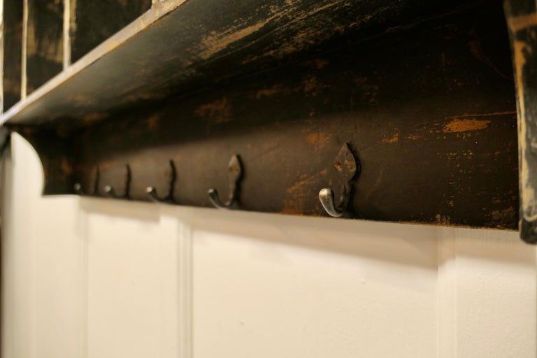 Pine Pigeon Holes Rack and Coat Hooks For Sale at 1stDibs