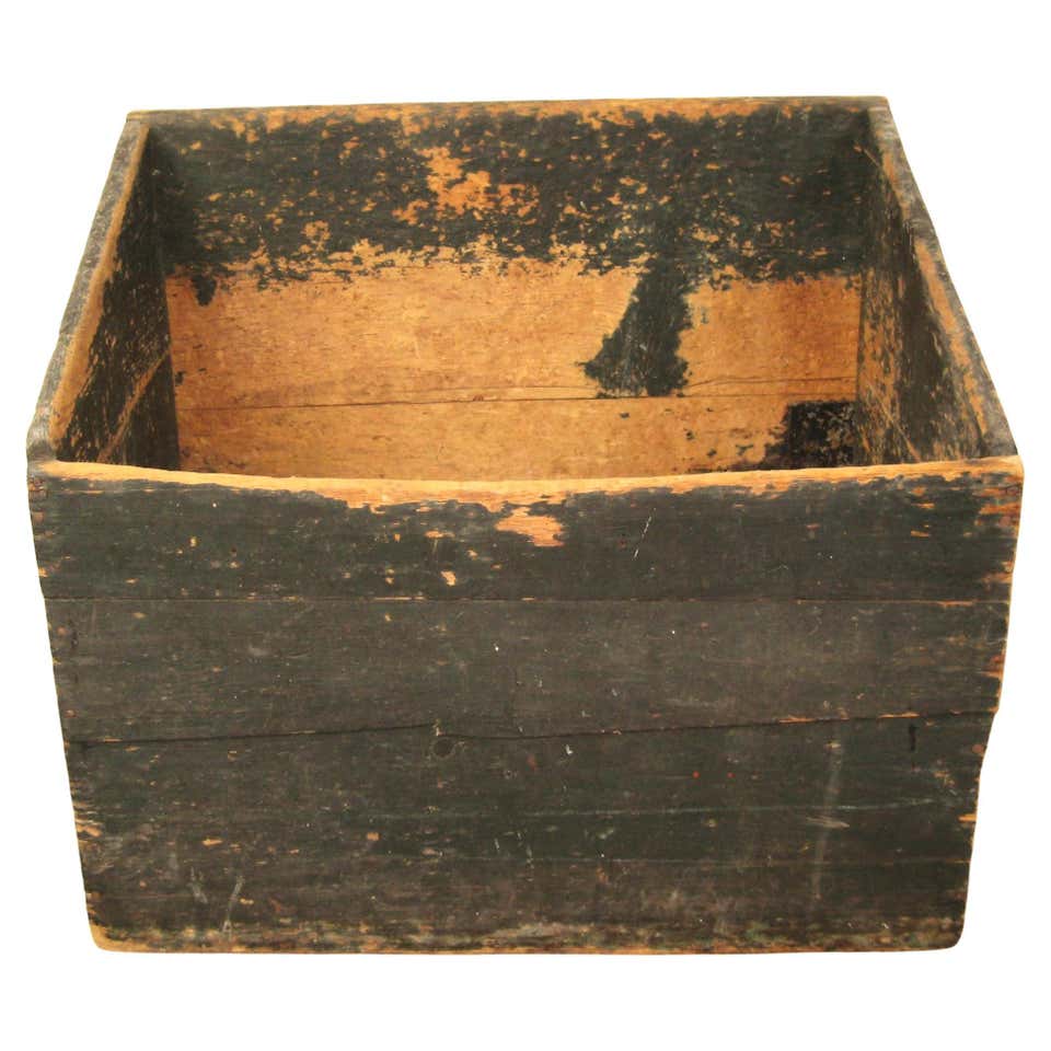 Pine Primitive Grain Box Firewood Bin Rustic Green Farmhouse 1920s For ...