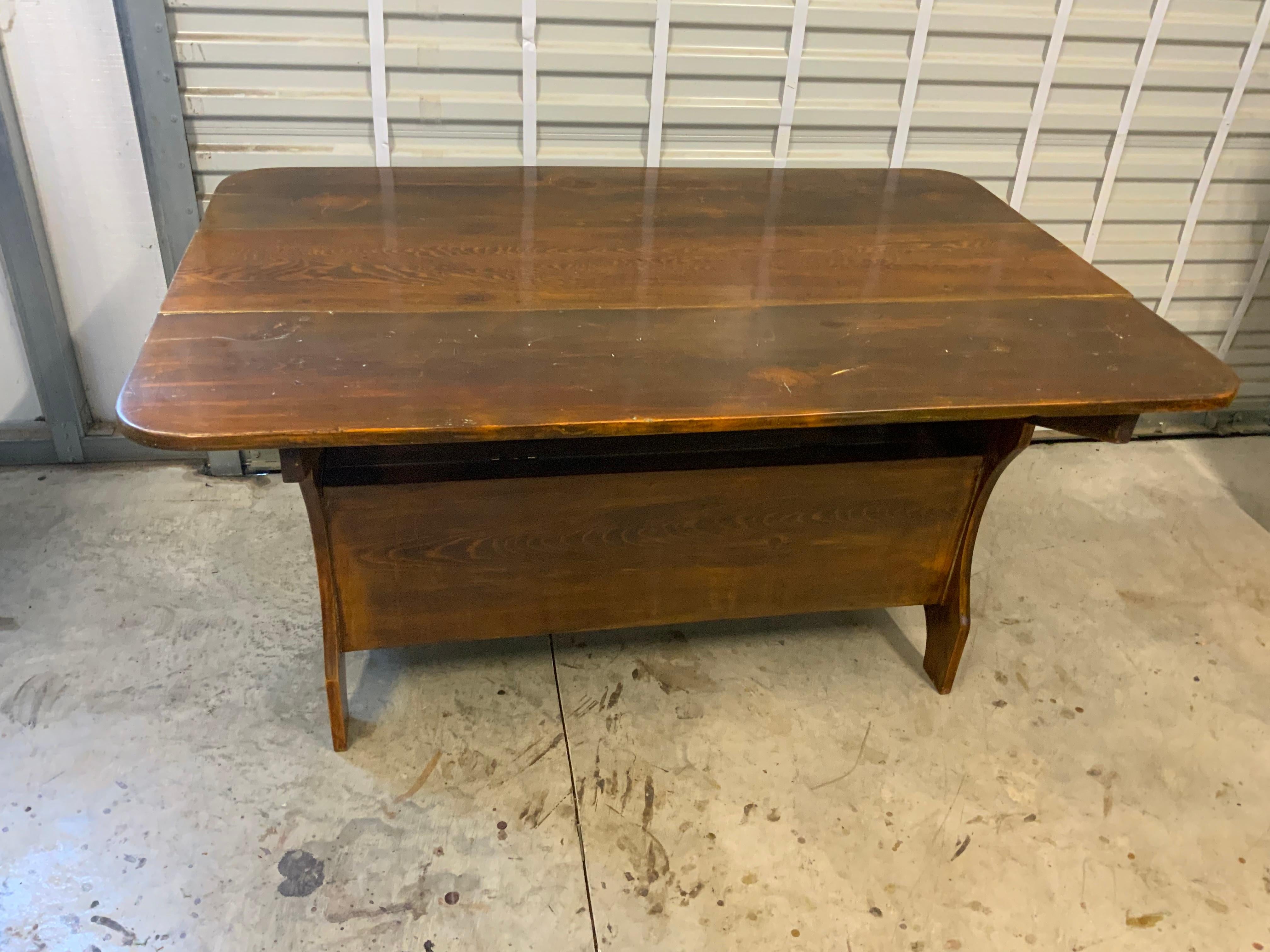 American Colonial Pine Primitive Hutch Table For Sale