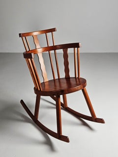 Pine rocking chair by Steneby hemslöjd, Sweden, 1930s