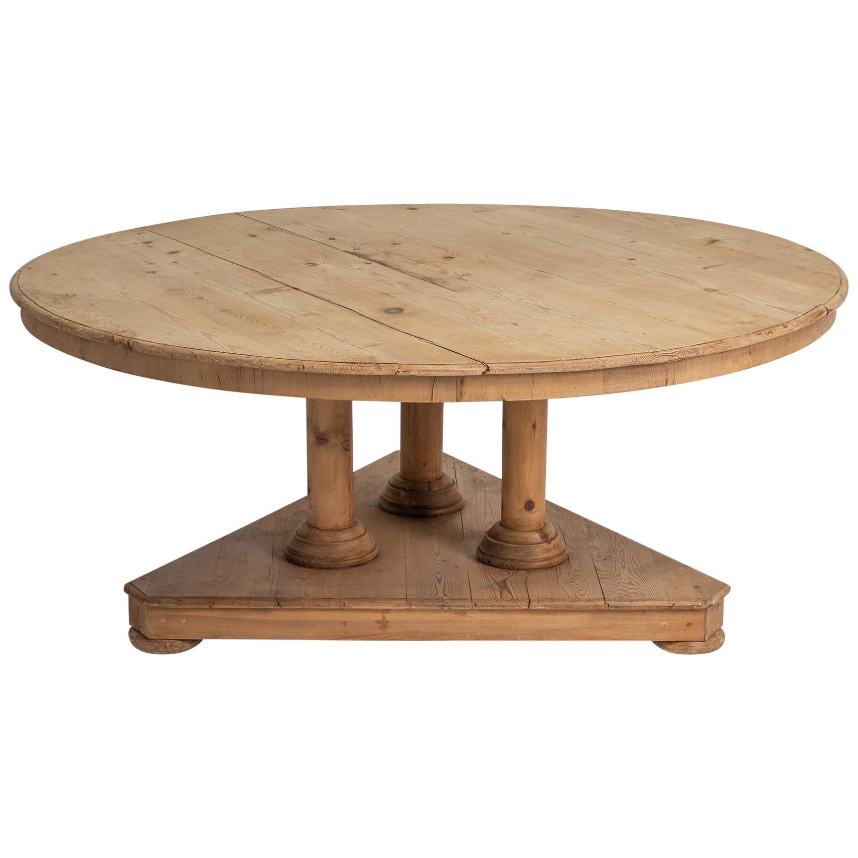 Pine Round Table at 1stDibs